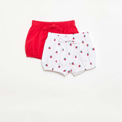 2-შეკვრა შორტი დეკორატიული ბაფთებით თეთრი