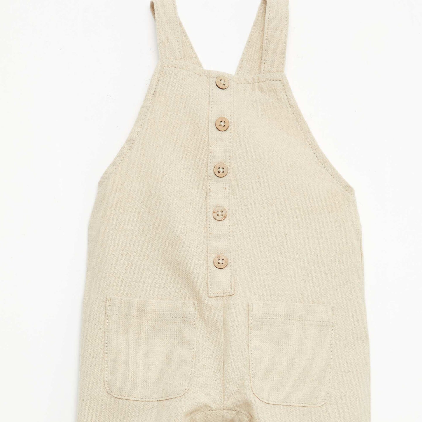 დიდხანს შერეული ტილო კომბინეზონი კრემისფერი