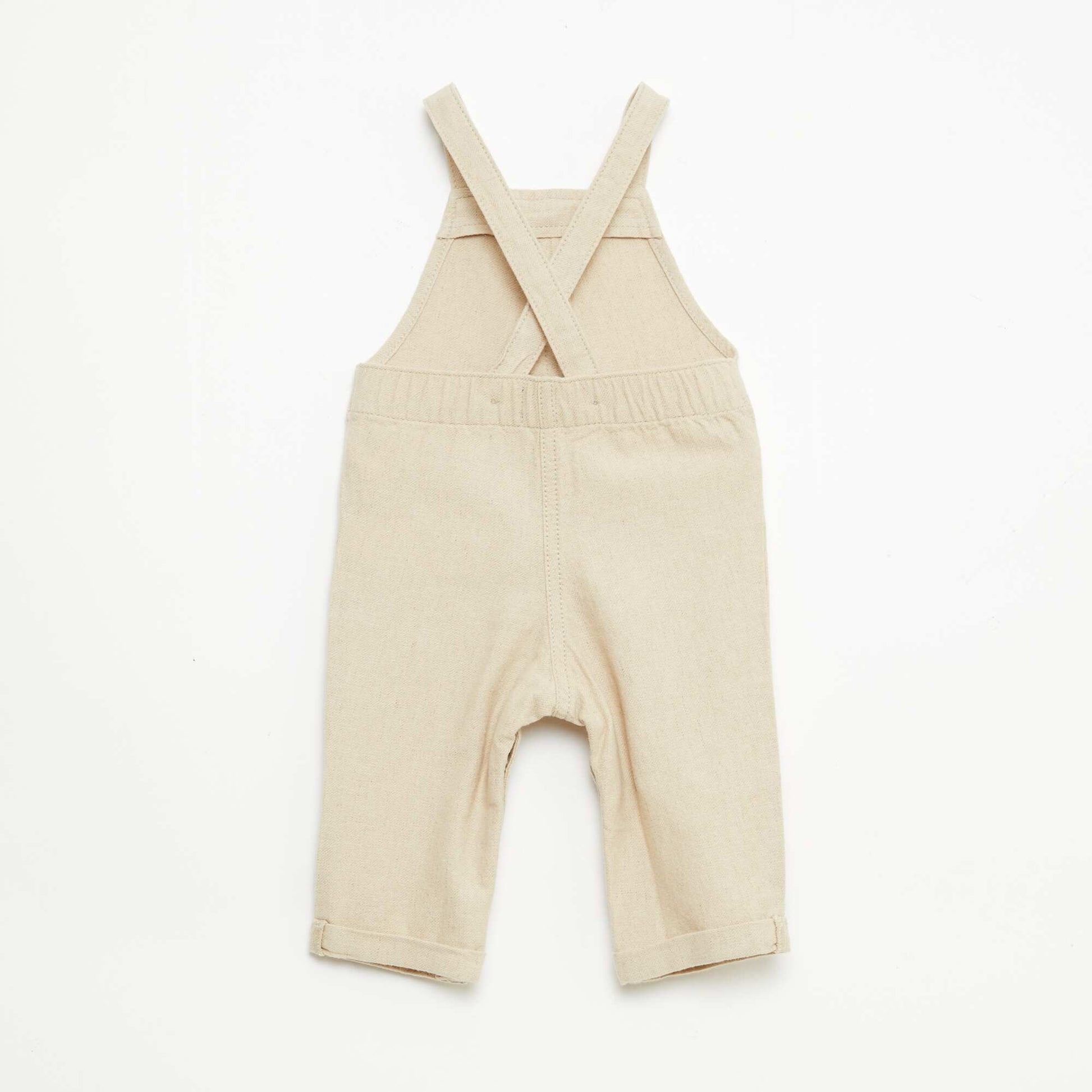 დიდხანს შერეული ტილო კომბინეზონი კრემისფერი