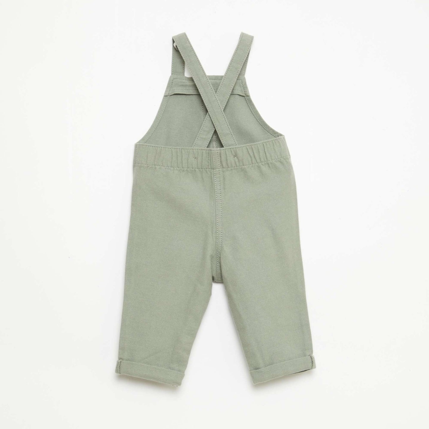 Long blended linen overalls GREEN