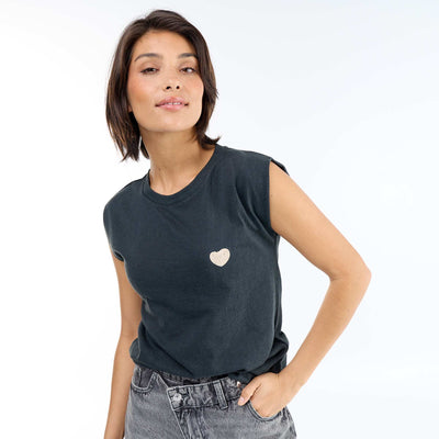 Sleeveless Jersey T-shirt BLACK