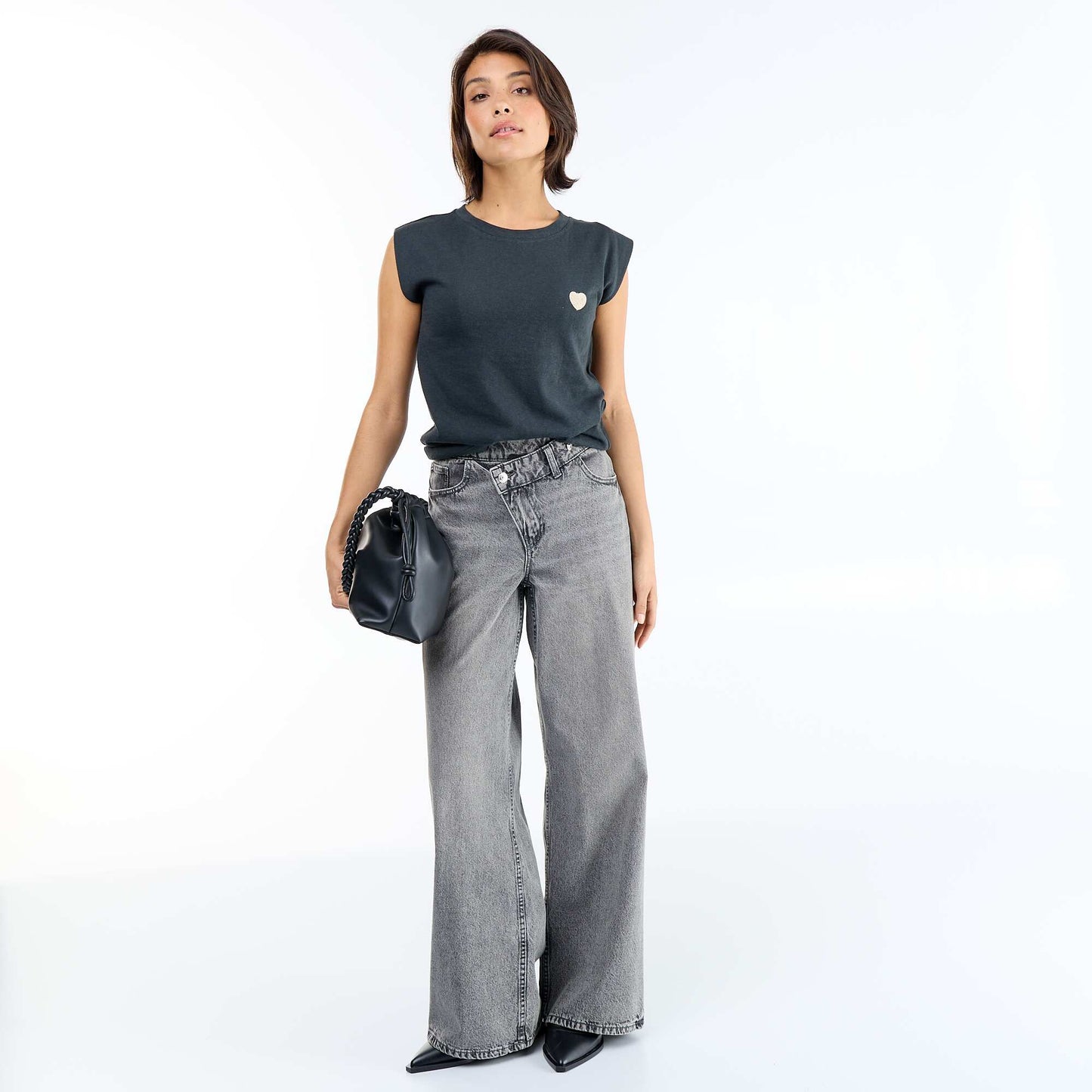 Sleeveless Jersey T-shirt BLACK