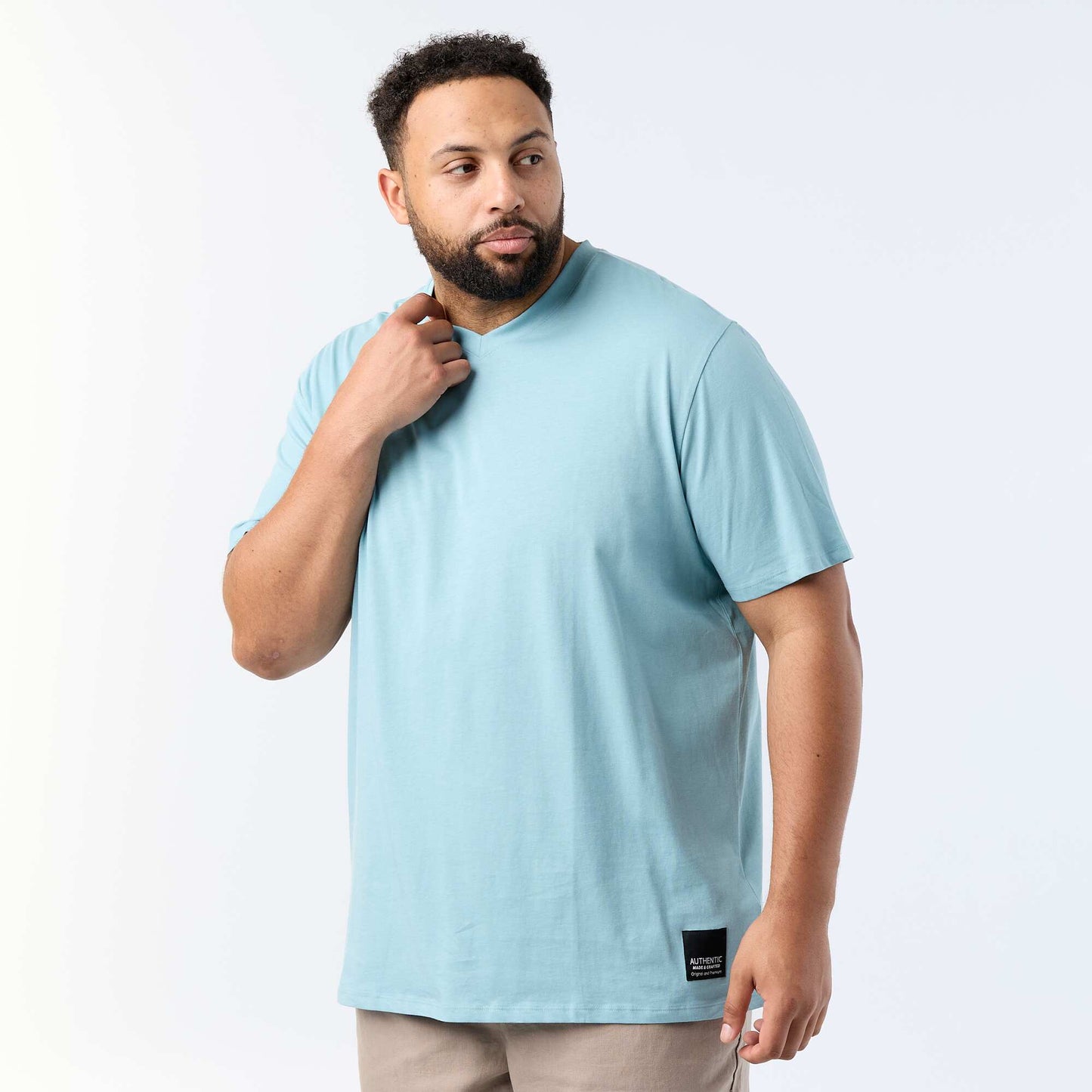 Short-Sleeve Jersey Knit T-Shirt BLUE