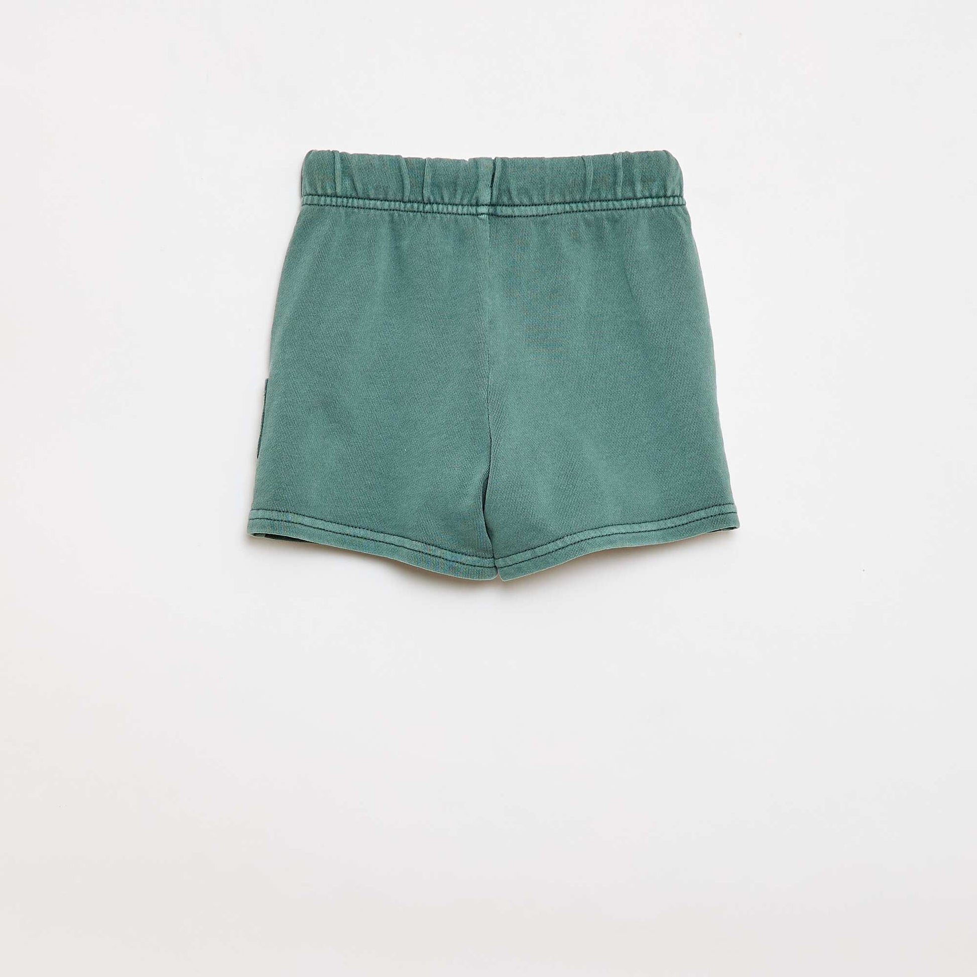 სწორი ჭრის ფრანგული ტერი შორტი მყარი ფორმატით ბამბის მწვანე