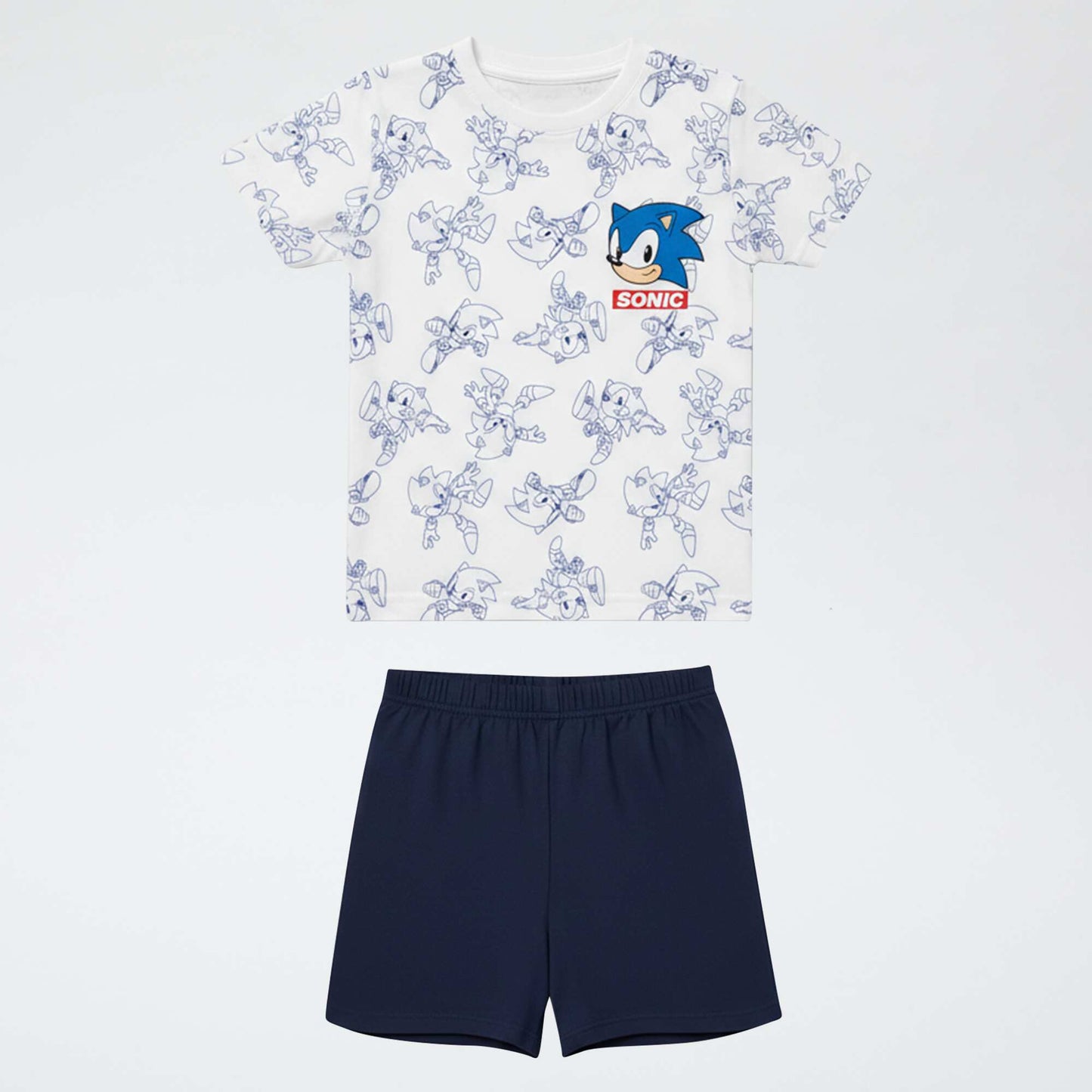 Sonic Cotton Pajama Set WHITE