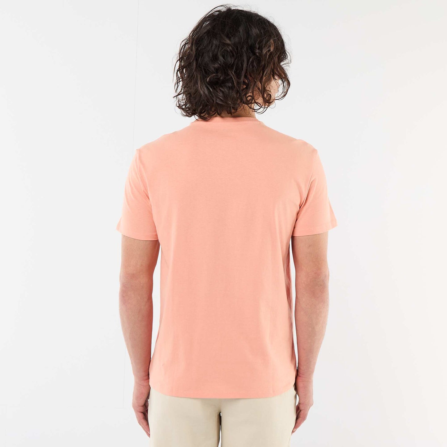 Printed Short-Sleeve T-Shirt with Front and Back Design ORANGE