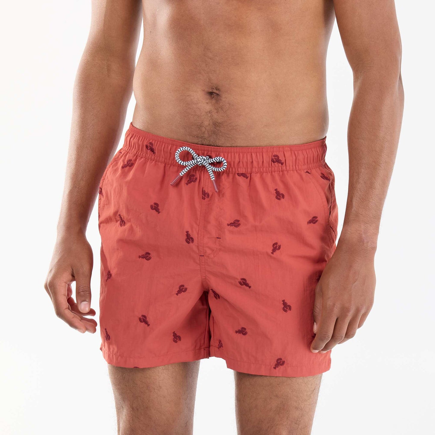 Patterned swim shorts RED