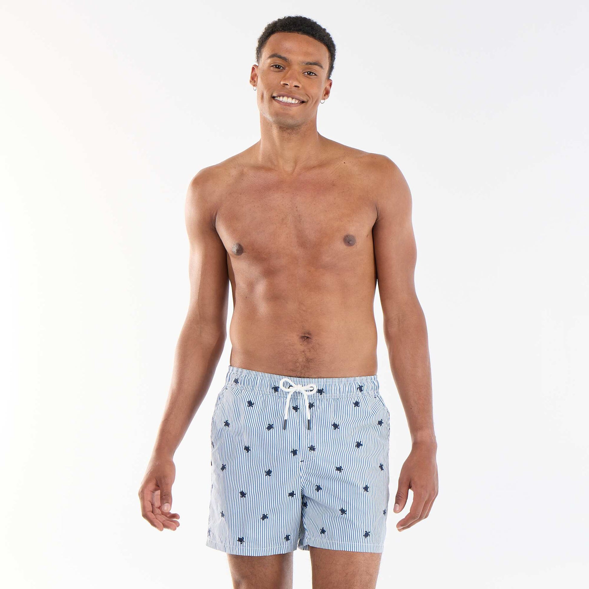 Patterned swim shorts BLUE