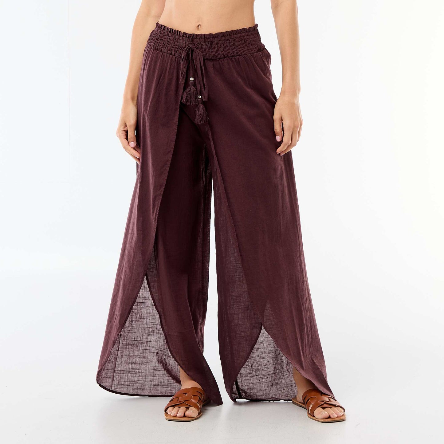 Printed Viscose Beach Pants PURPLE