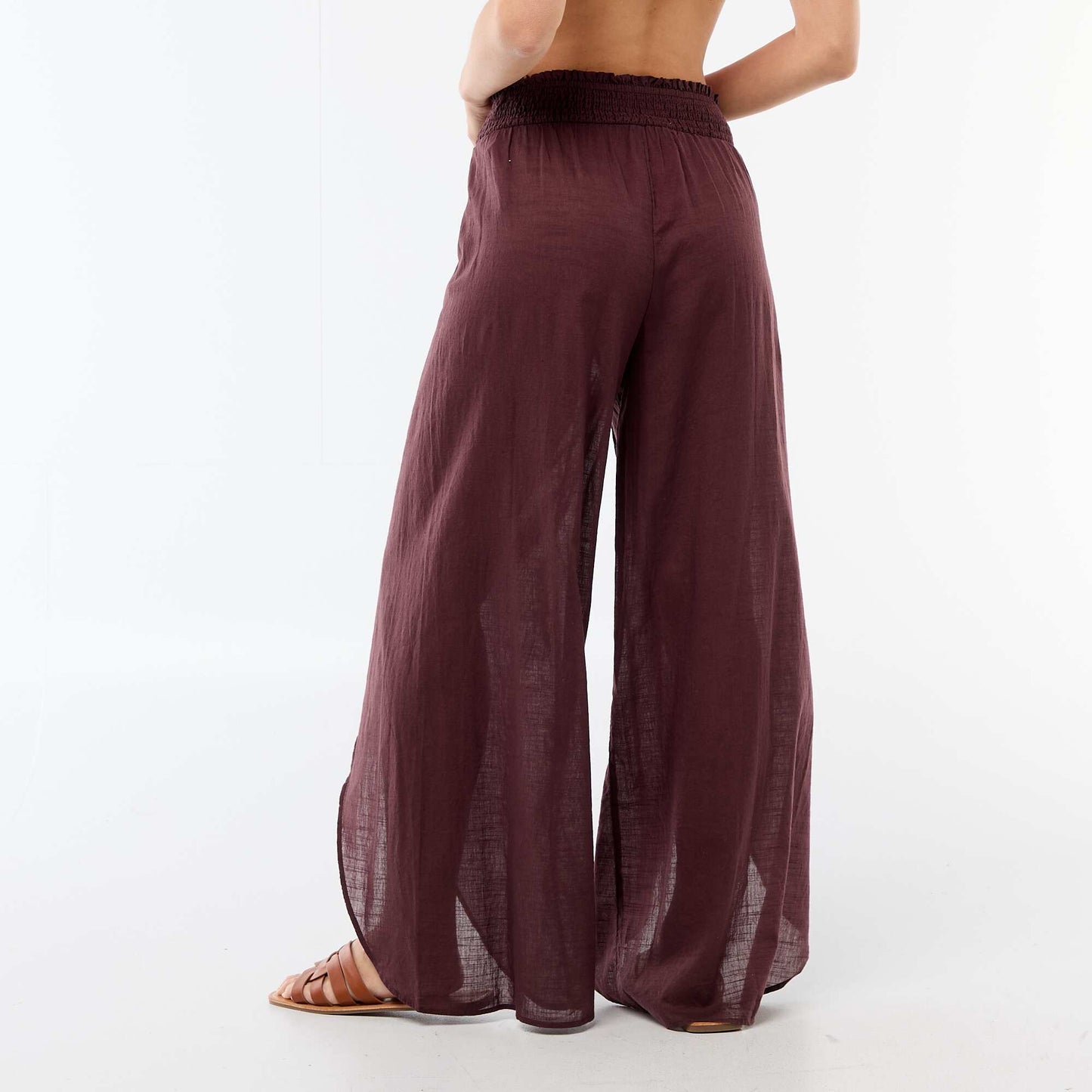 Printed Viscose Beach Pants PURPLE