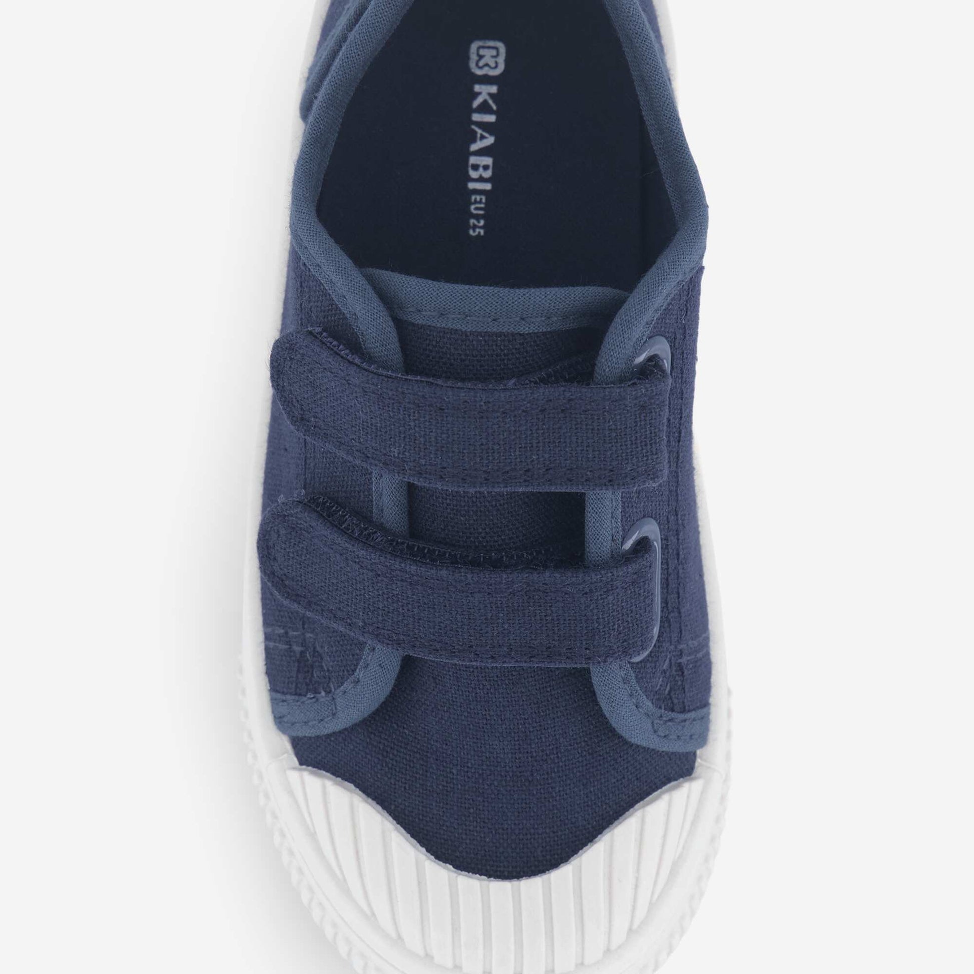 Canvas trainers with hook-and-loop straps BLUE