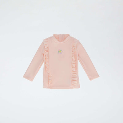 გრძელმკლავიანი საცურაო კოსტუმი მაისური ვარდისფერი