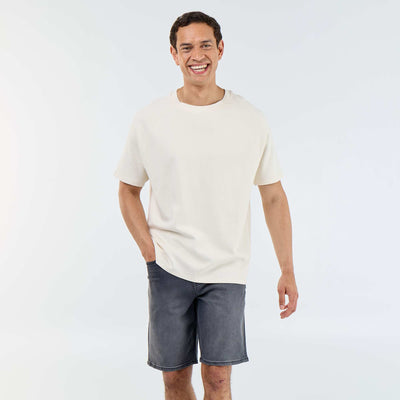 Slim Fit Denim Bermuda Shorts GREY