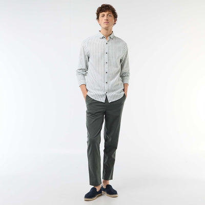 რეგულარული მორგება ტილო ნაზავი ჩინოს შარვალი მწვანე