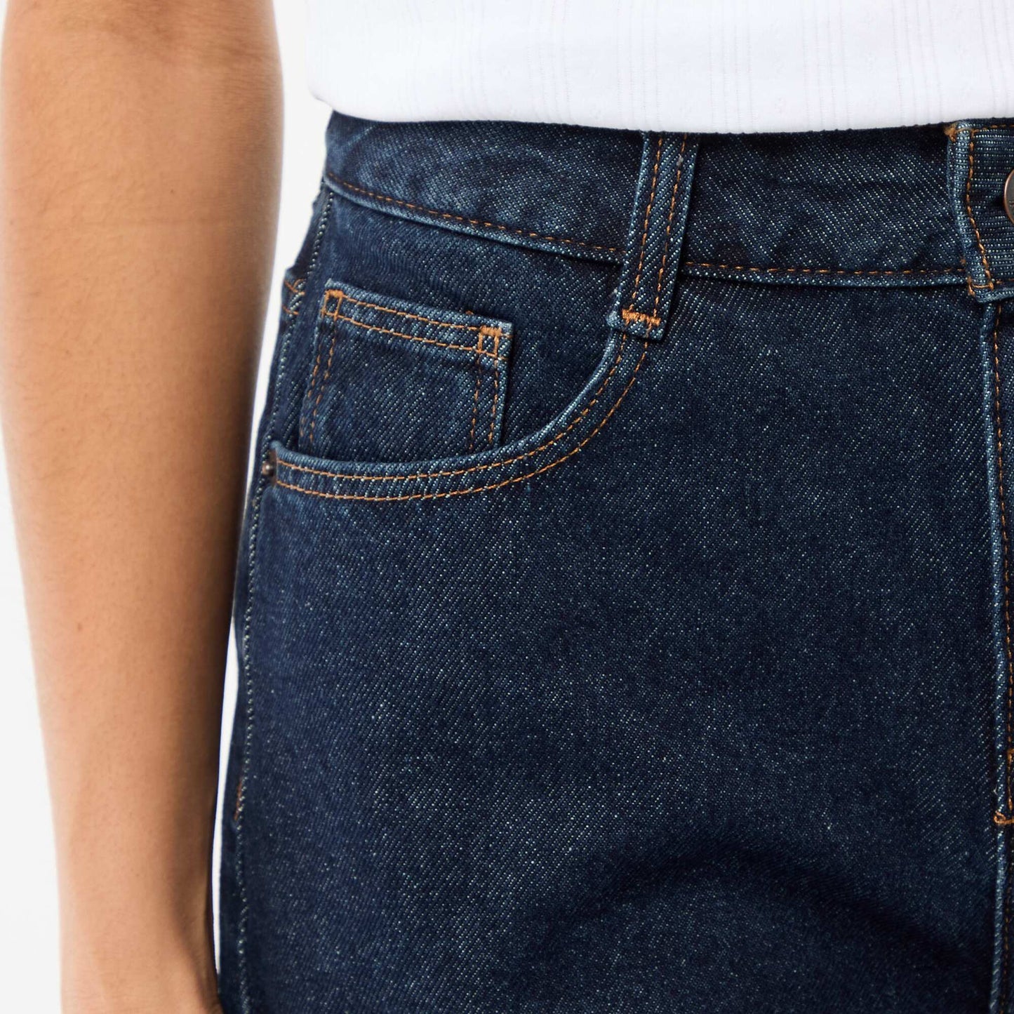 High-Waisted Denim Shorts BLUE