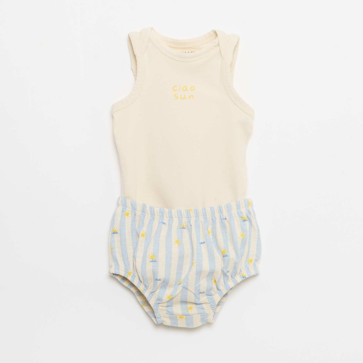 2 ნაწილიანი კომპლექტი - ბოდე + შორტი ლურჯი