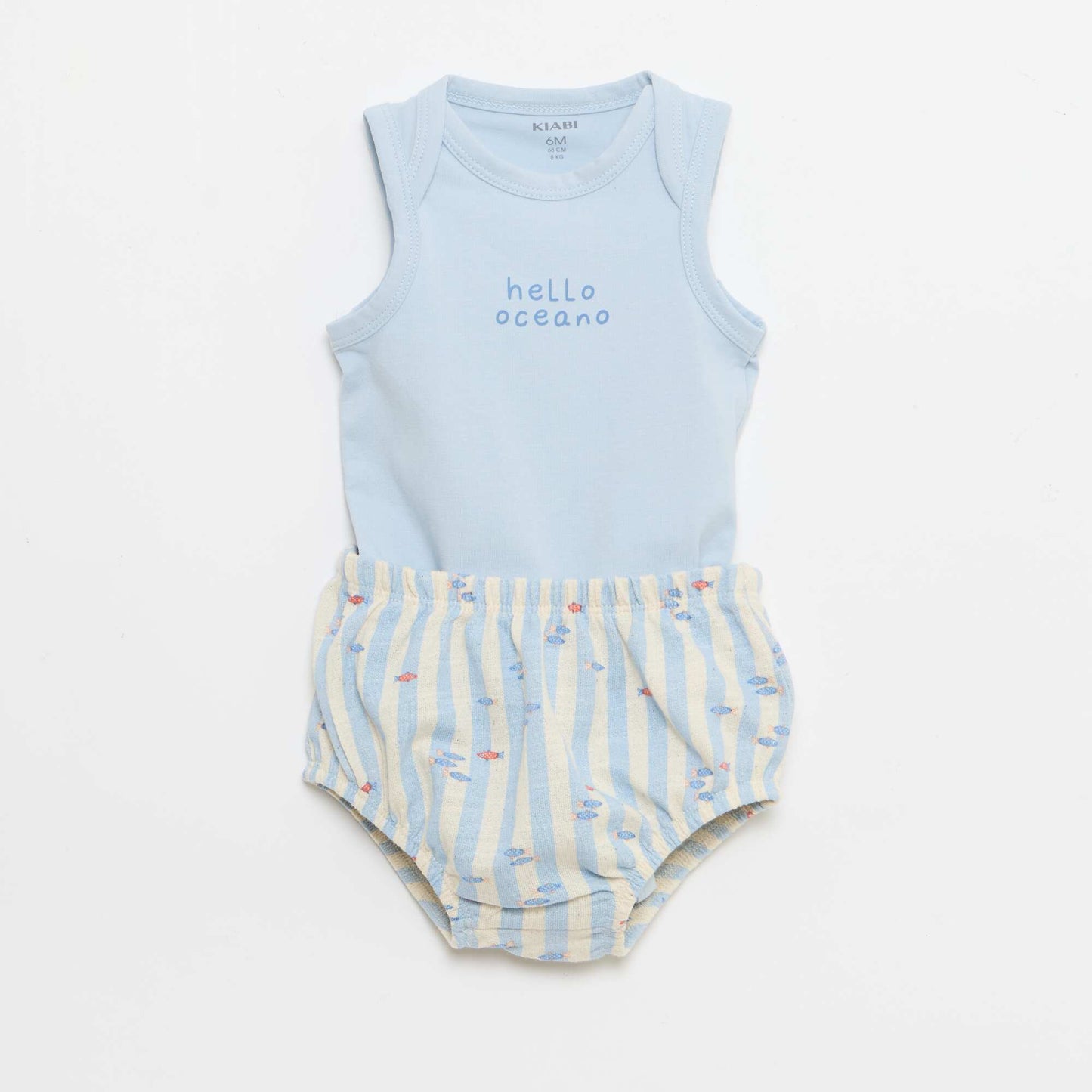 2 ნაწილიანი კომპლექტი - ბოდე + შორტი ლურჯი