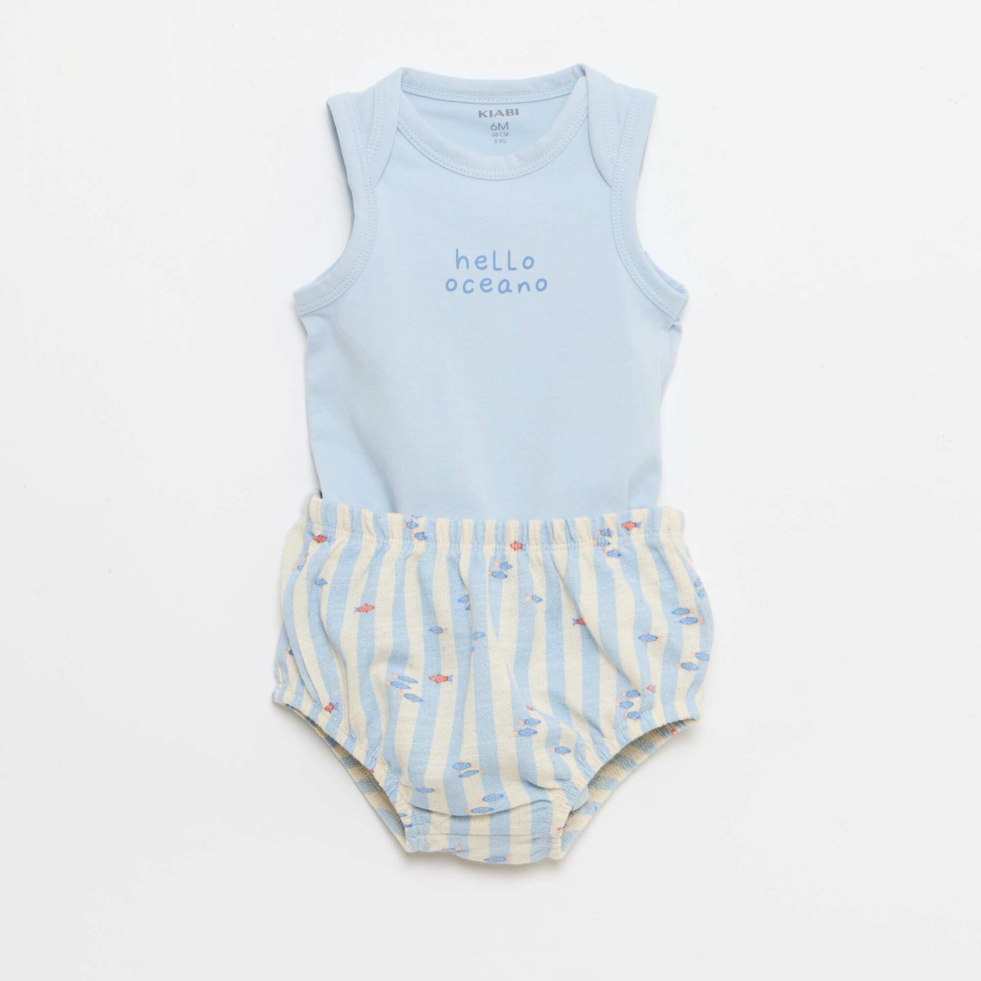 2 ნაწილიანი კომპლექტი - ბოდე + შორტი ლურჯი