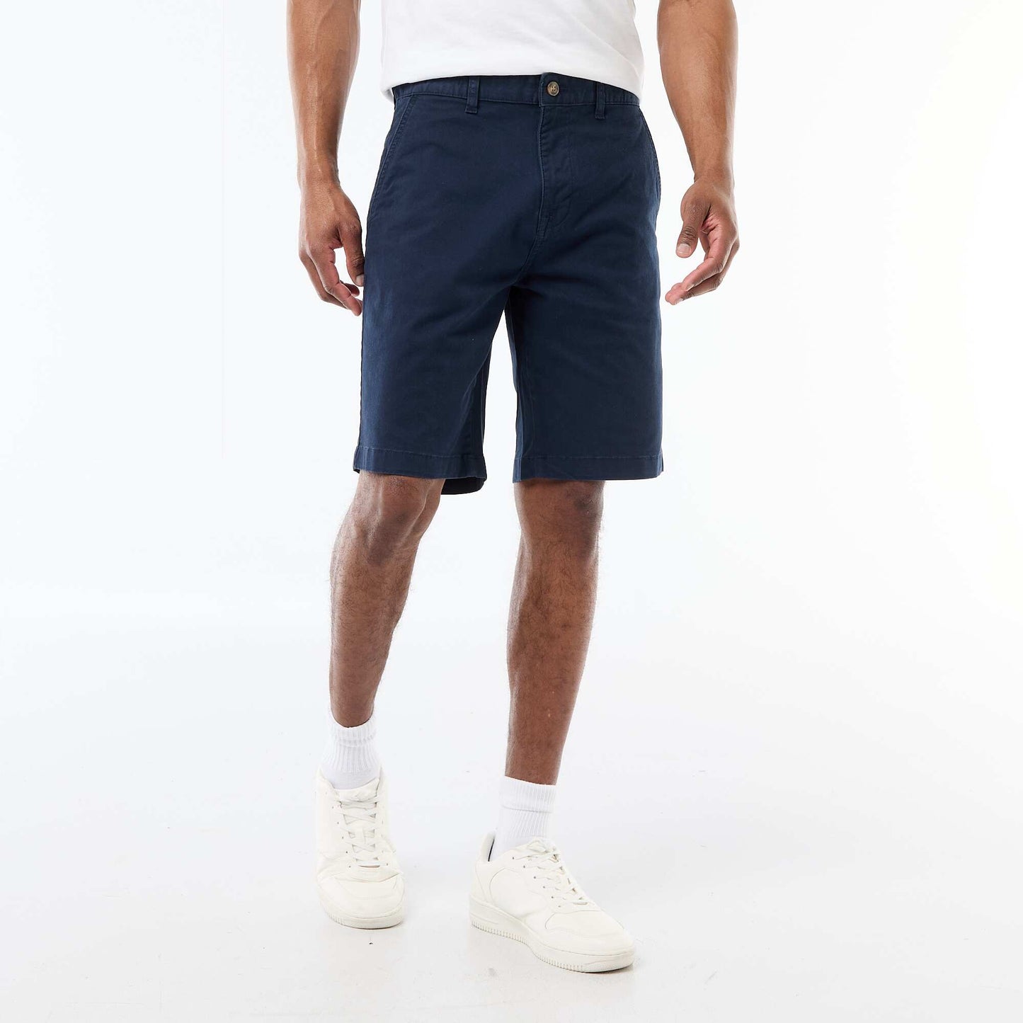 Plain Twill Chino Bermuda Shorts BLUE