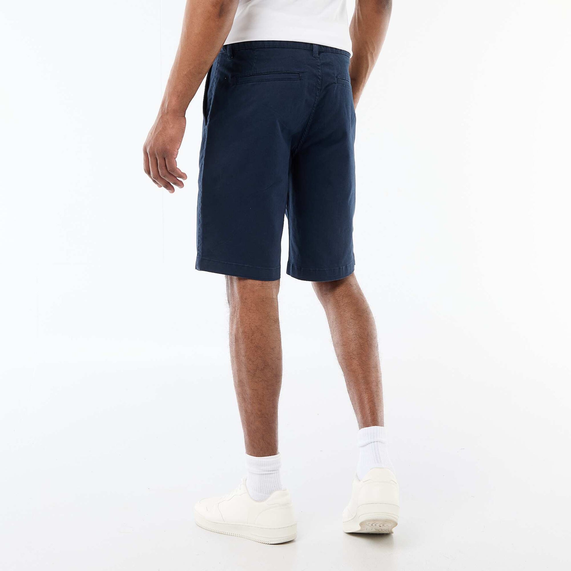 Plain Twill Chino Bermuda Shorts BLUE