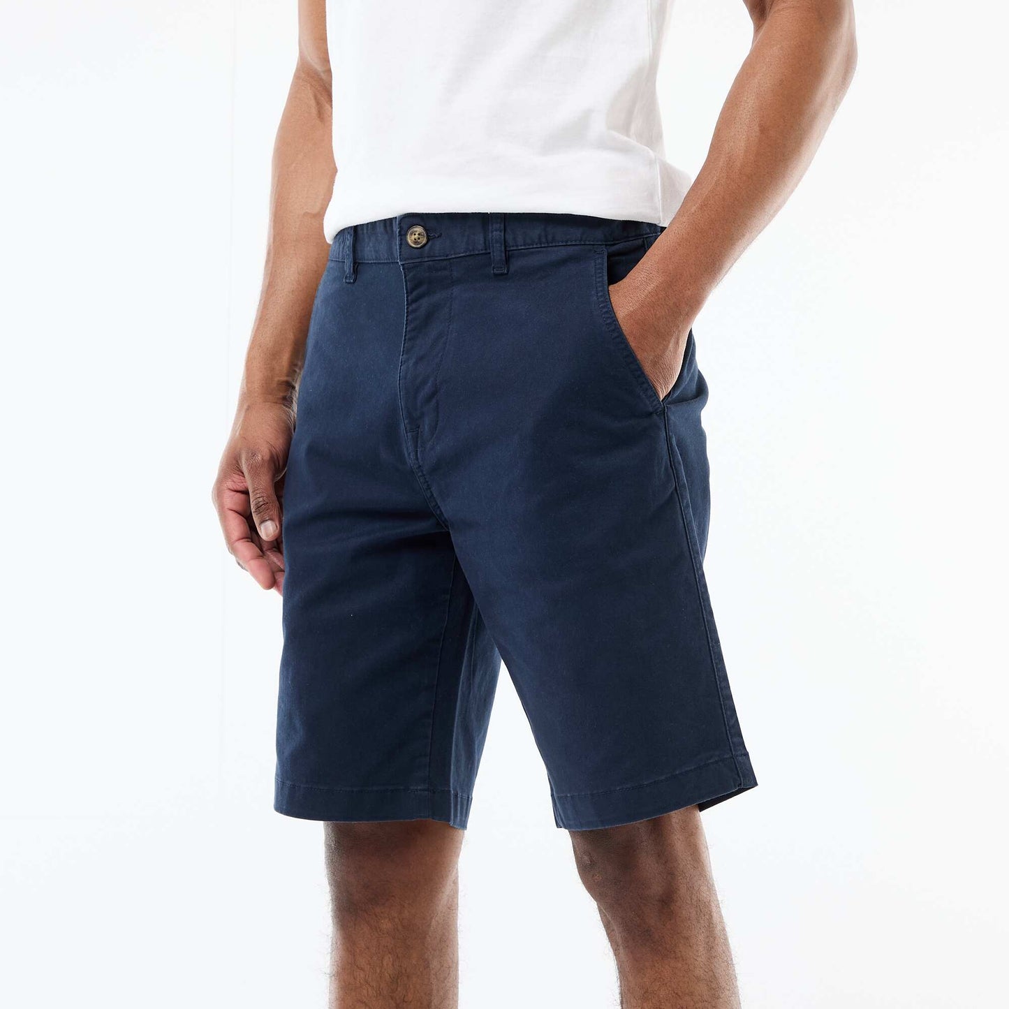 Plain Twill Chino Bermuda Shorts BLUE