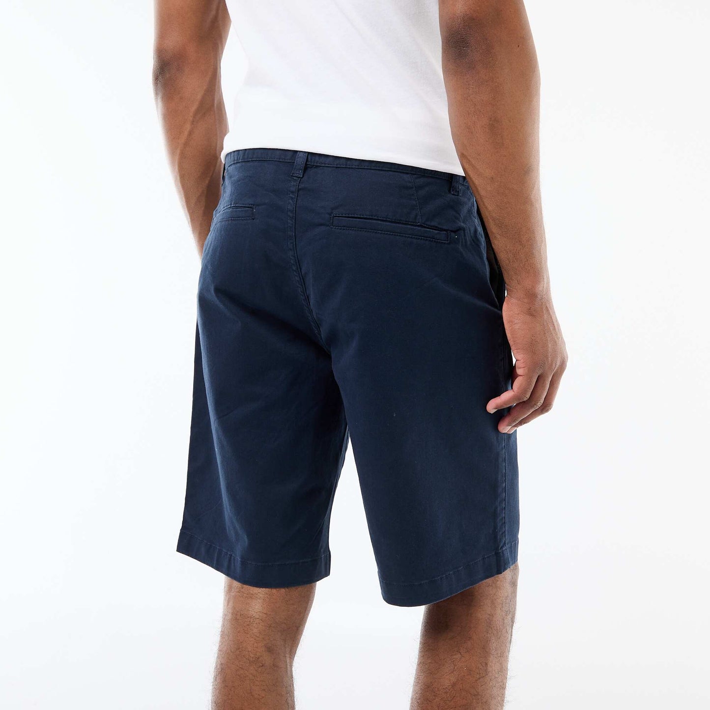 Plain Twill Chino Bermuda Shorts BLUE