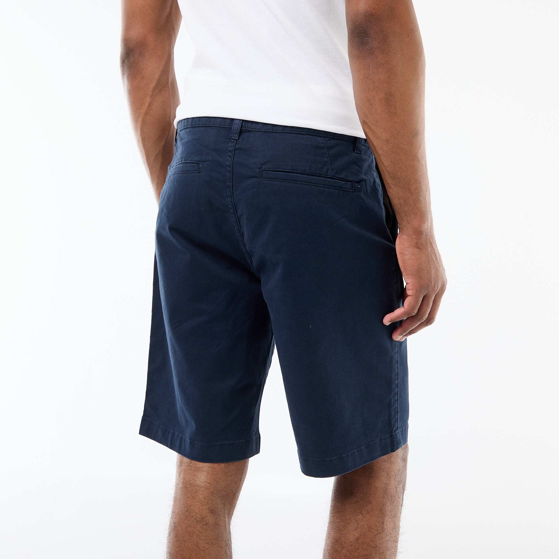 Plain Twill Chino Bermuda Shorts BLUE
