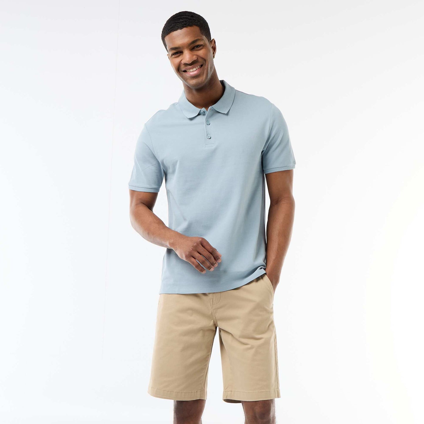 Plain Twill Chino Bermuda Shorts BEIGE
