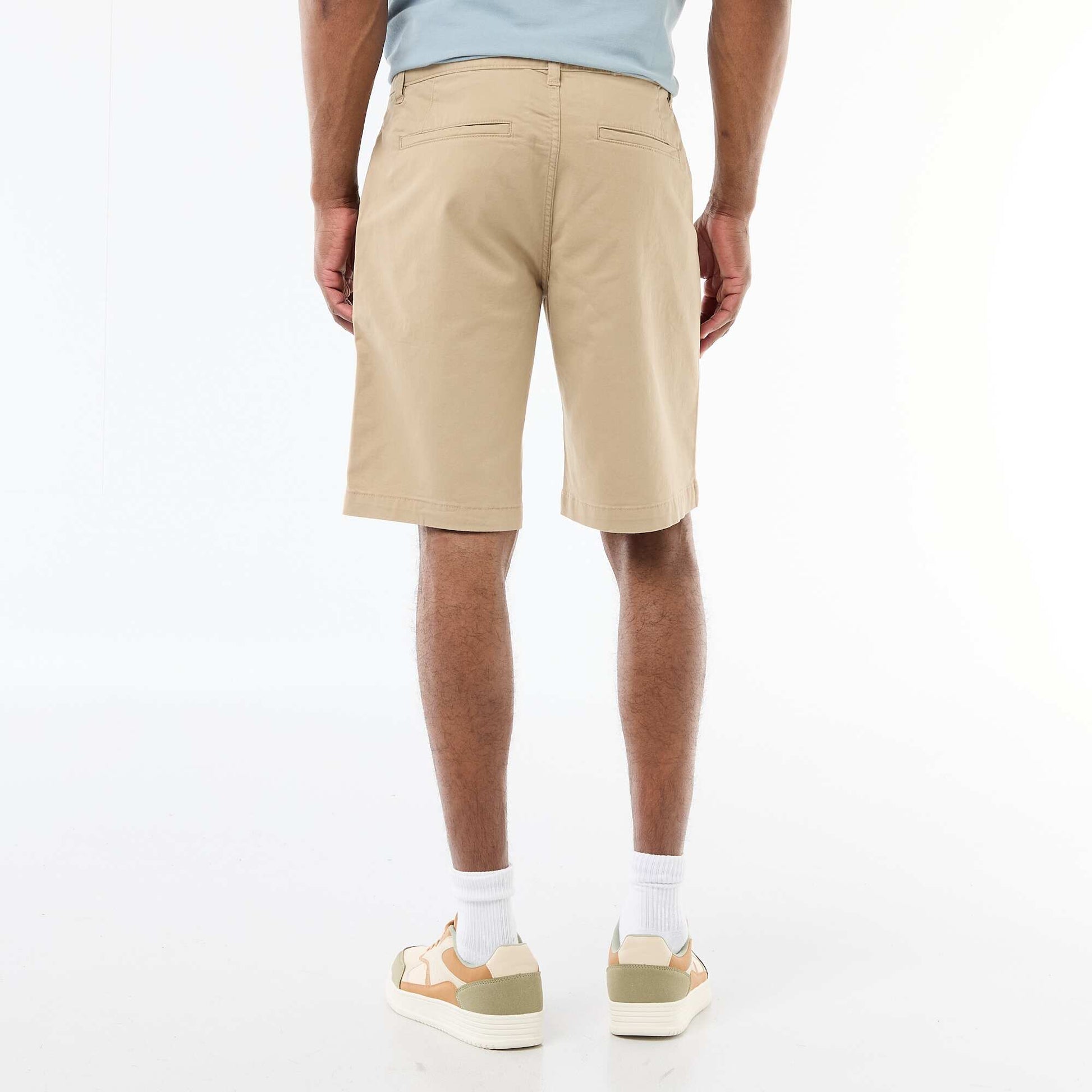 Plain Twill Chino Bermuda Shorts BEIGE