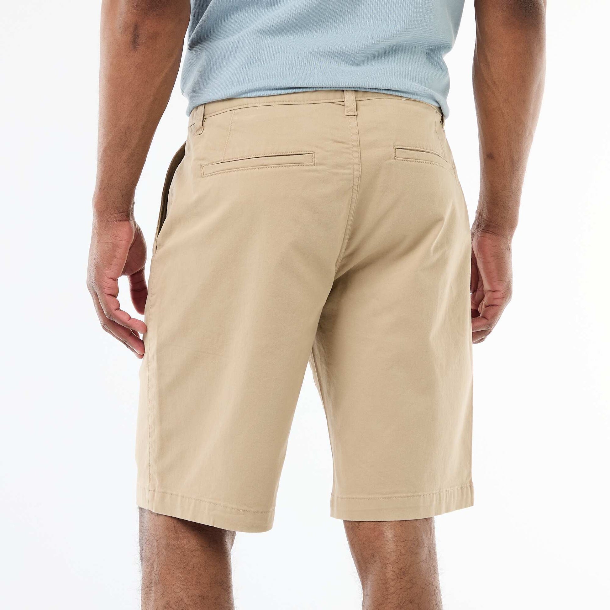 Plain Twill Chino Bermuda Shorts BEIGE