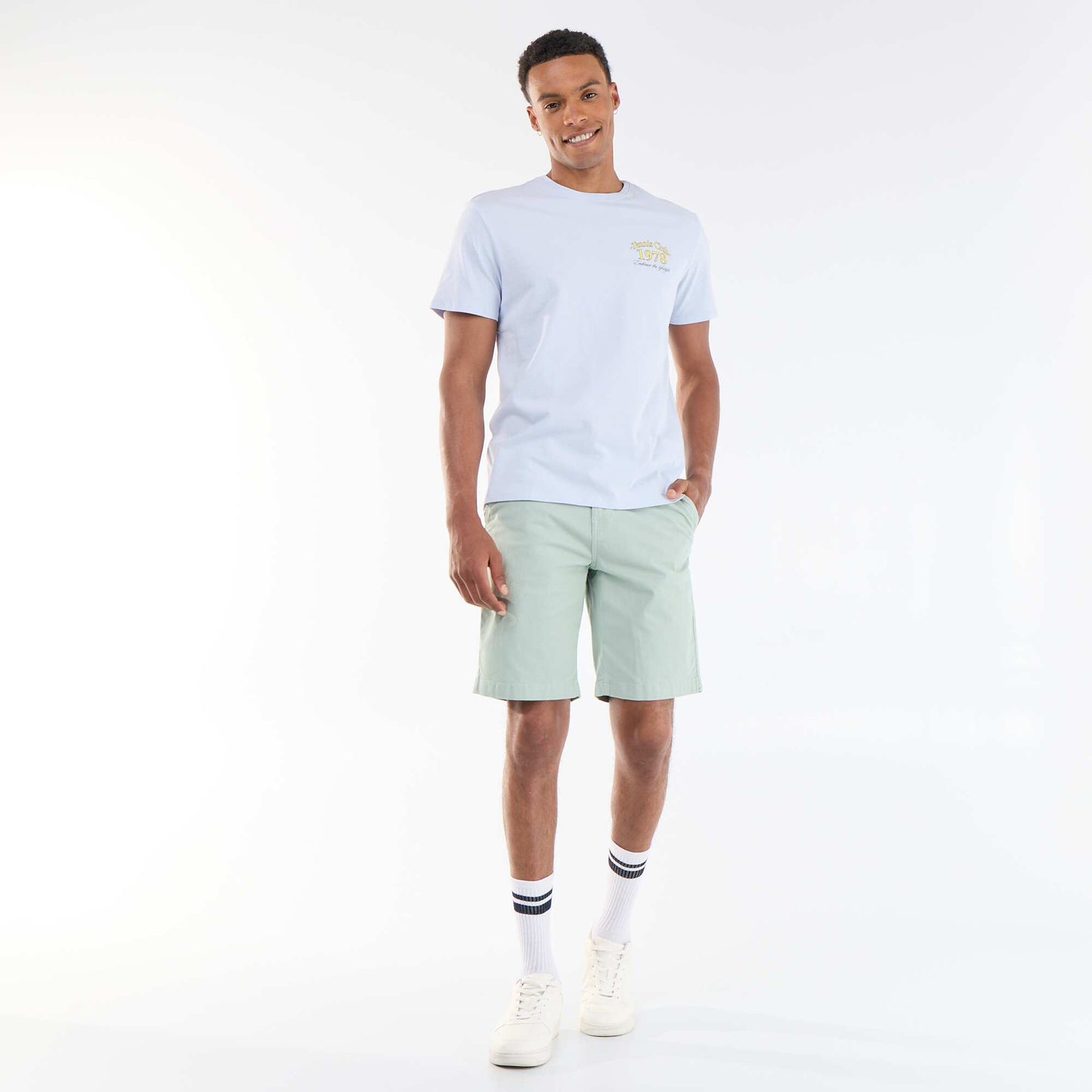 Plain Twill Chino Bermuda Shorts GREEN