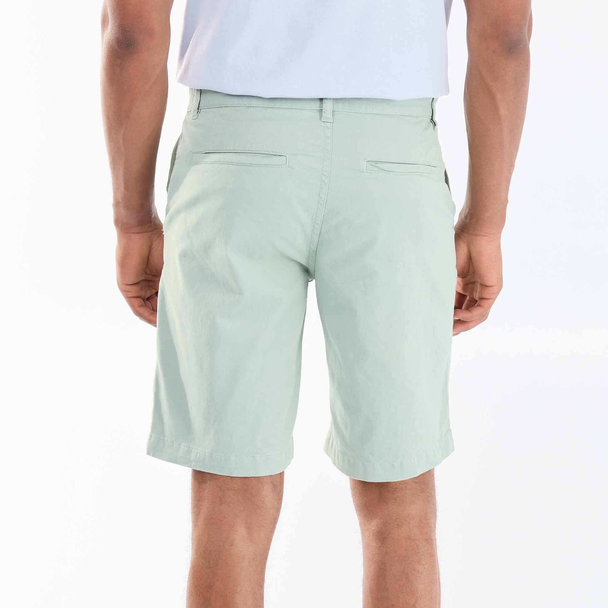 Plain Twill Chino Bermuda Shorts GREEN