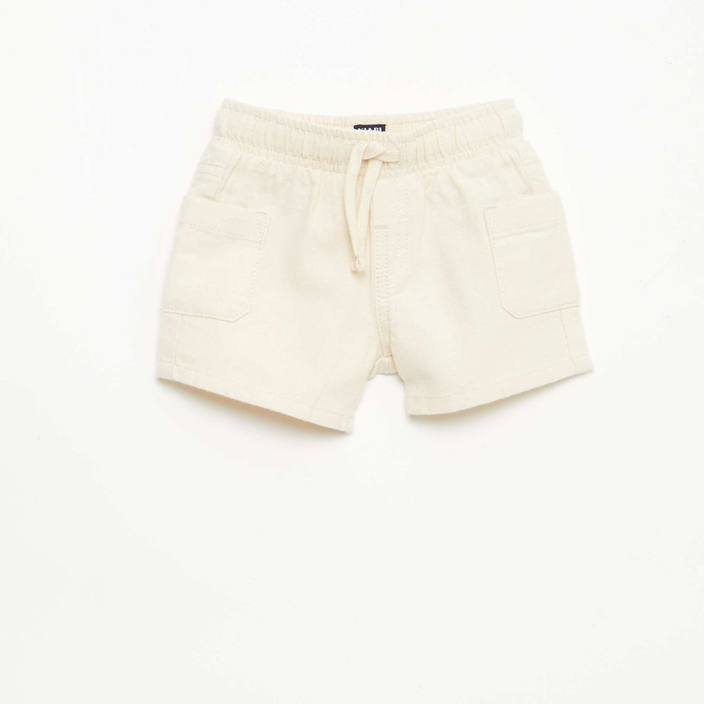 Linen Blend Bermuda Shorts WHITE