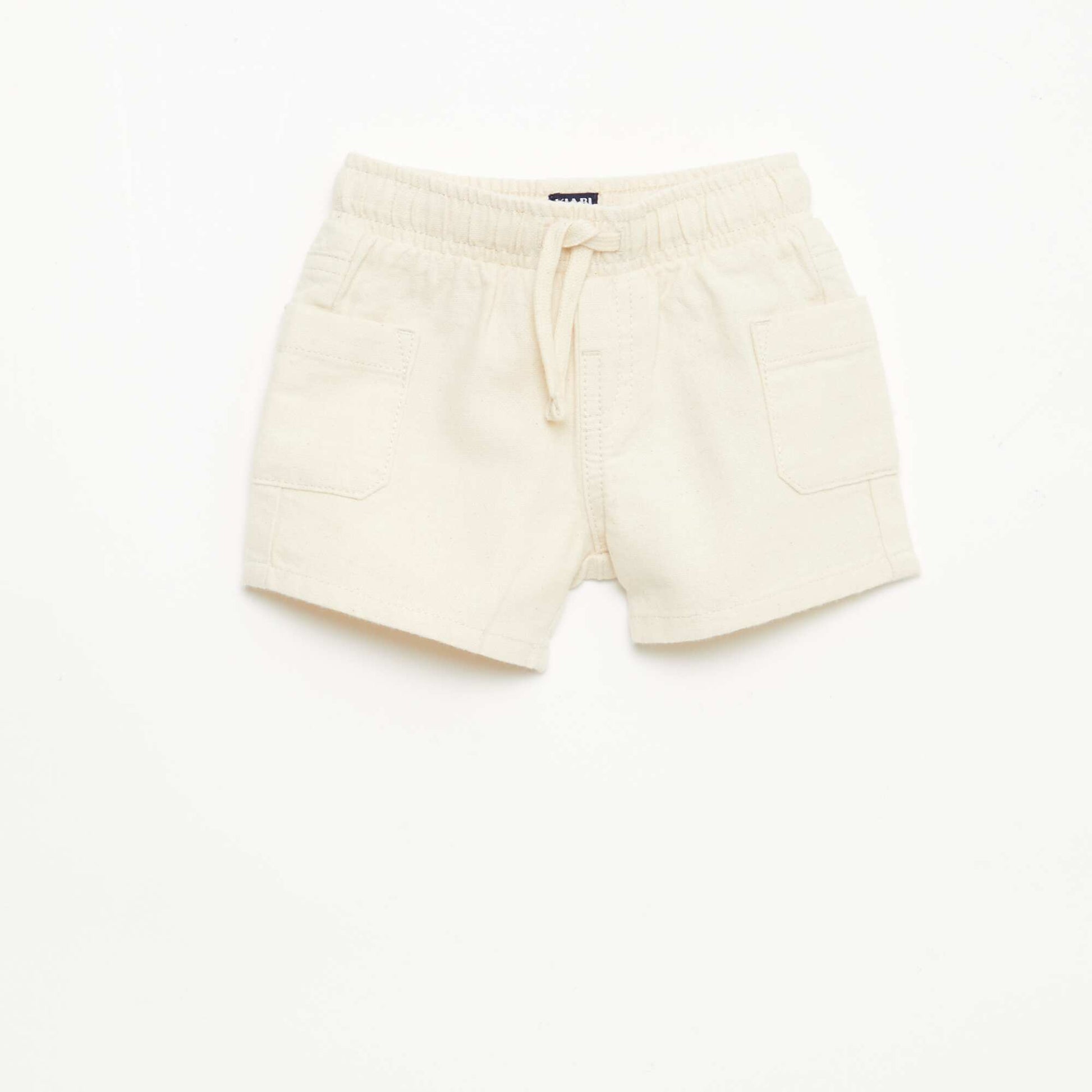 Linen Blend Bermuda Shorts WHITE