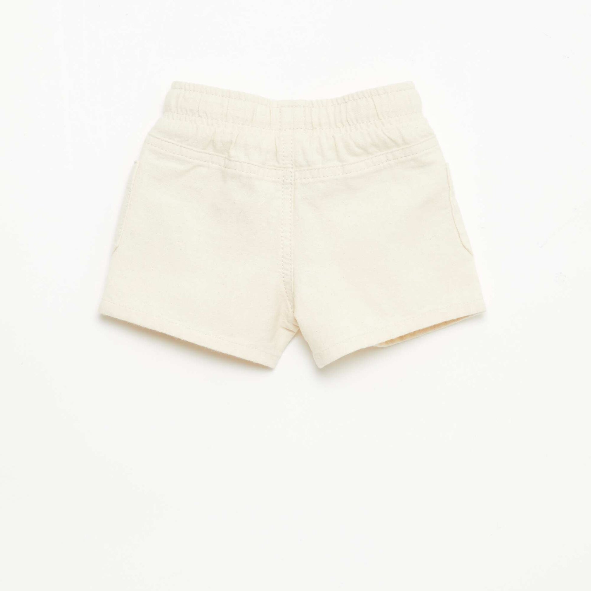 Linen Blend Bermuda Shorts WHITE