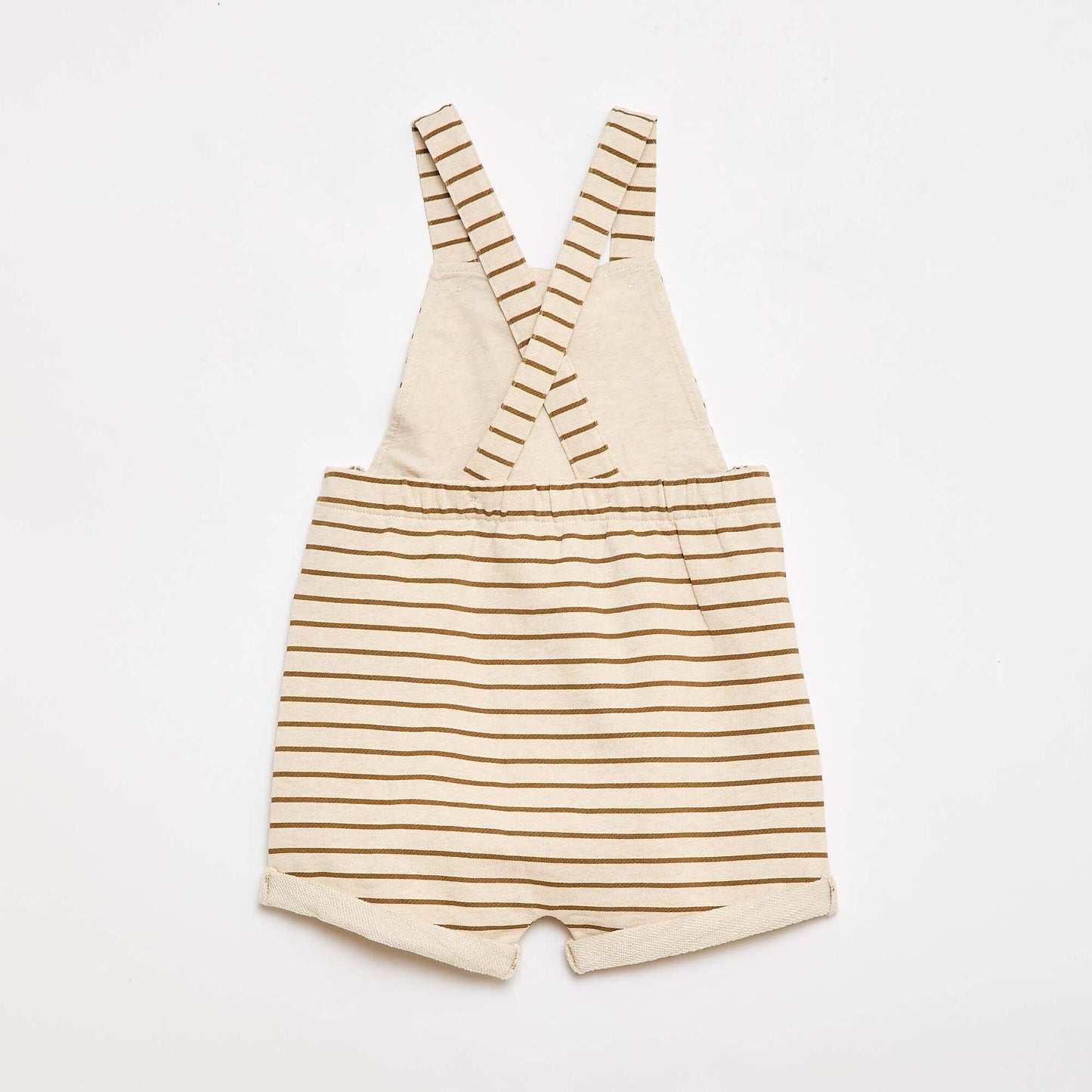 French terry short overalls with cotton straps BEIGE