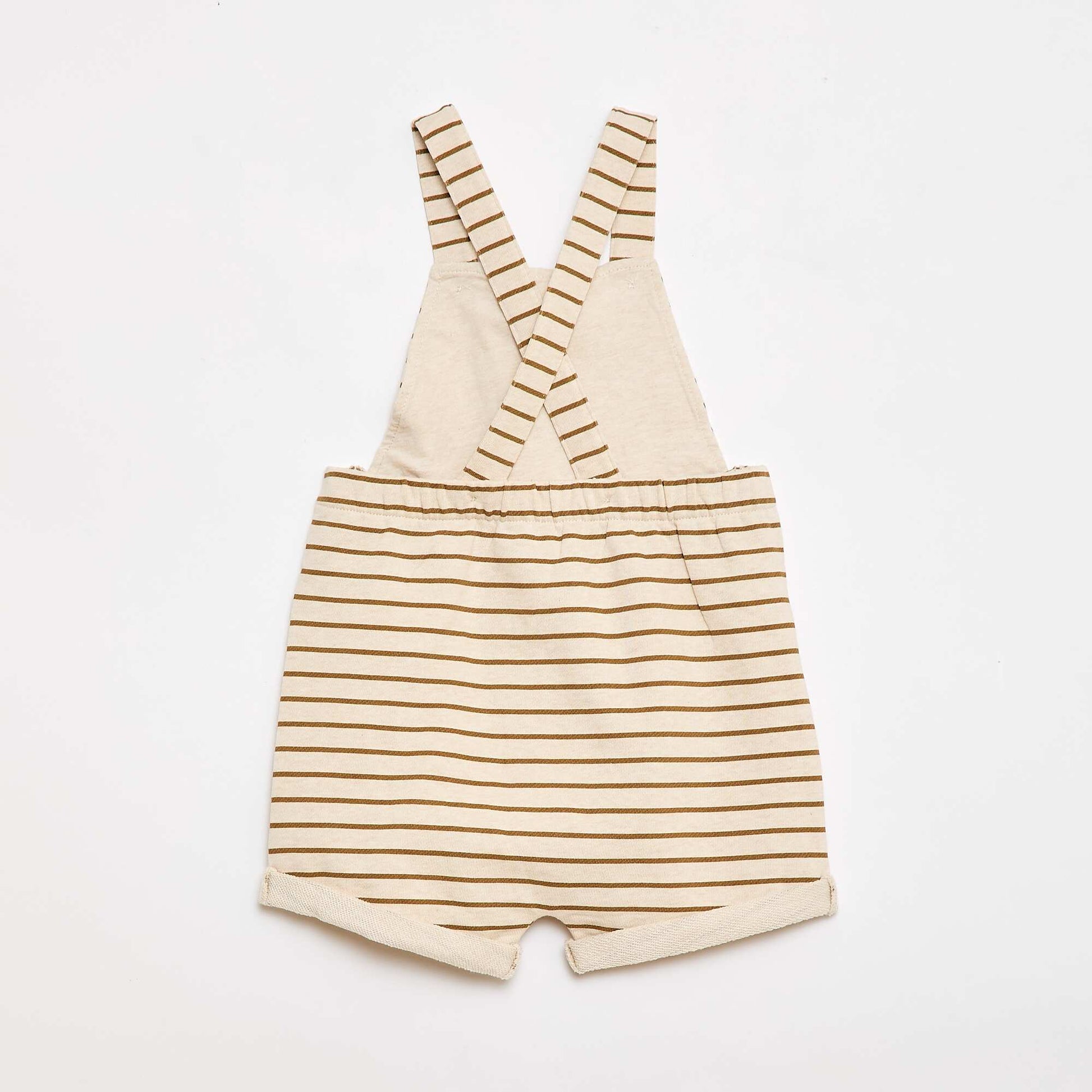 French terry short overalls with cotton straps BEIGE