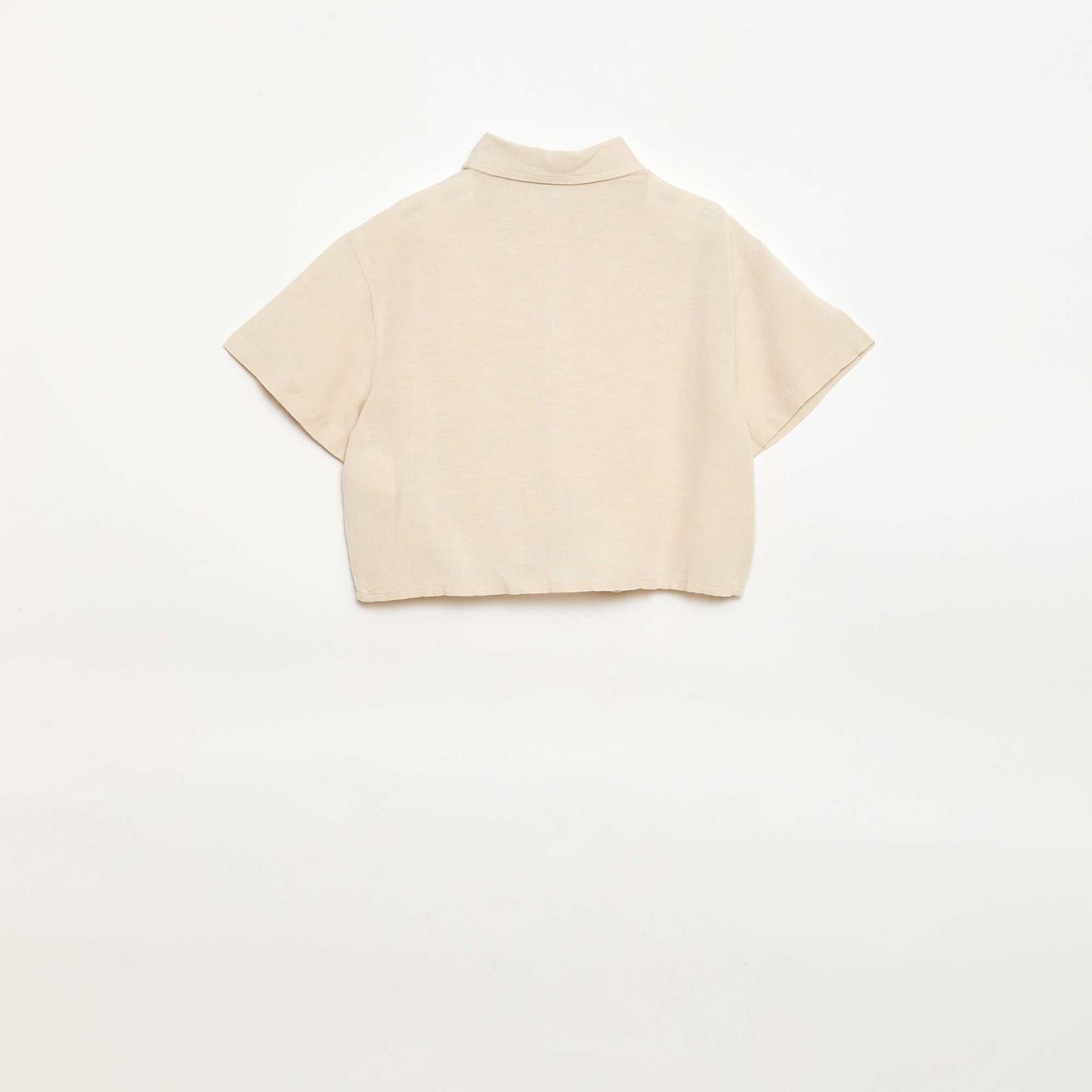 Short-sleeved linen blend shirt WHITE