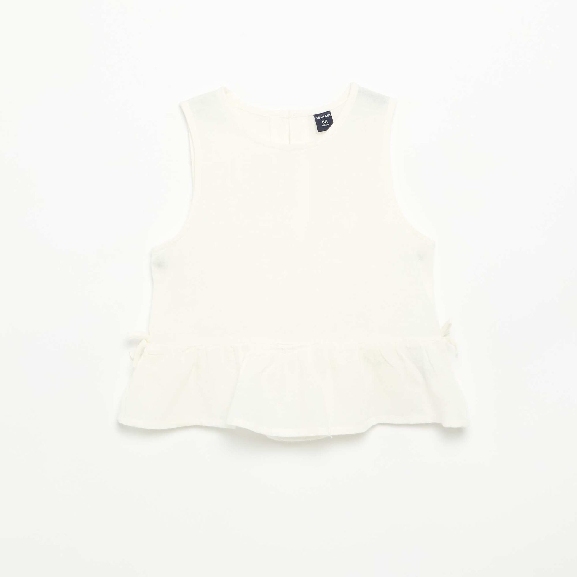 Striped blouse with fancy bows WHITE