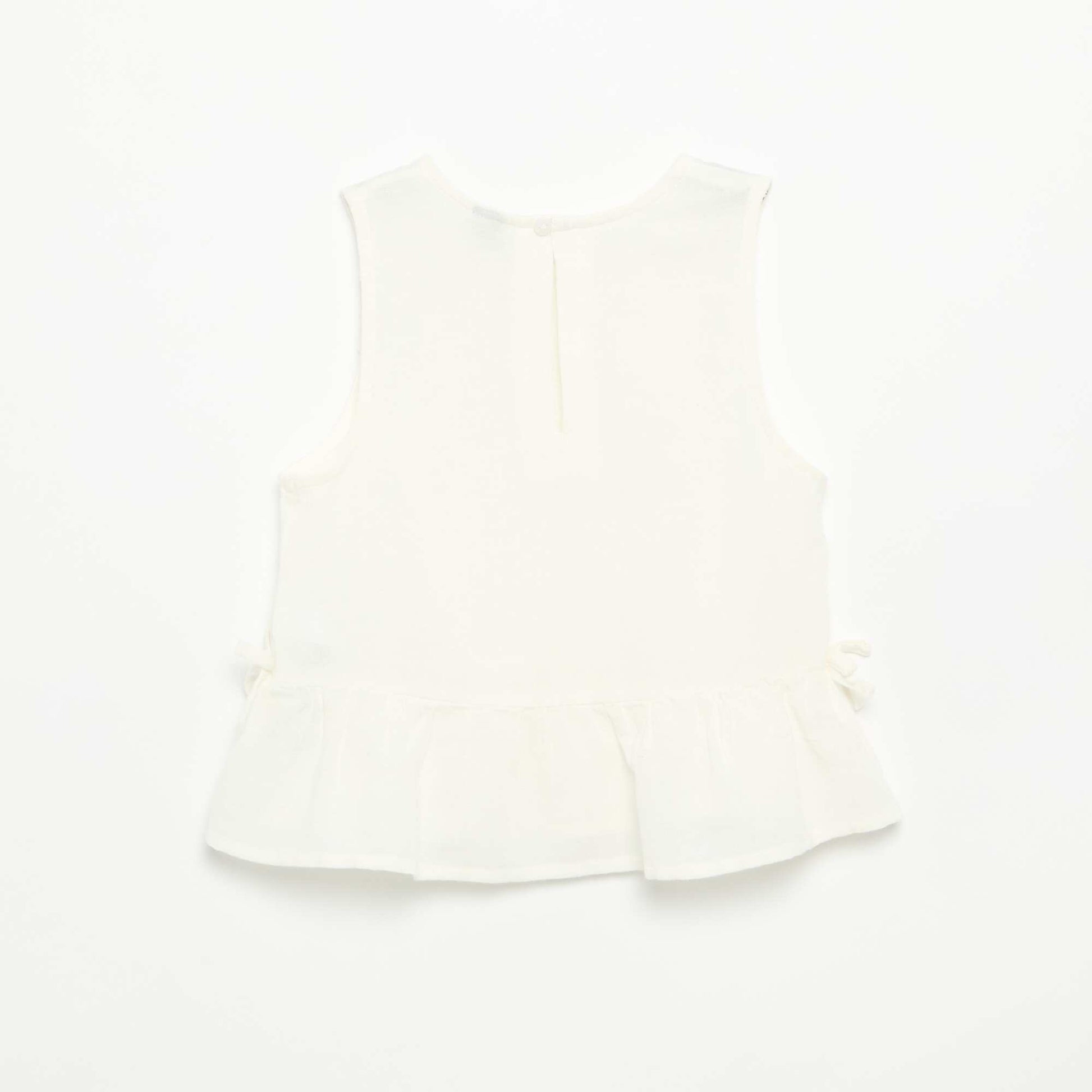 Striped blouse with fancy bows WHITE