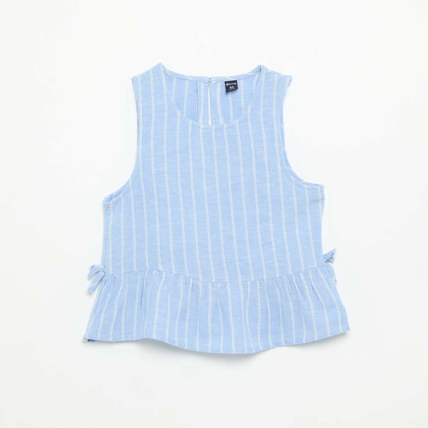 Striped blouse with fancy bows BLUE