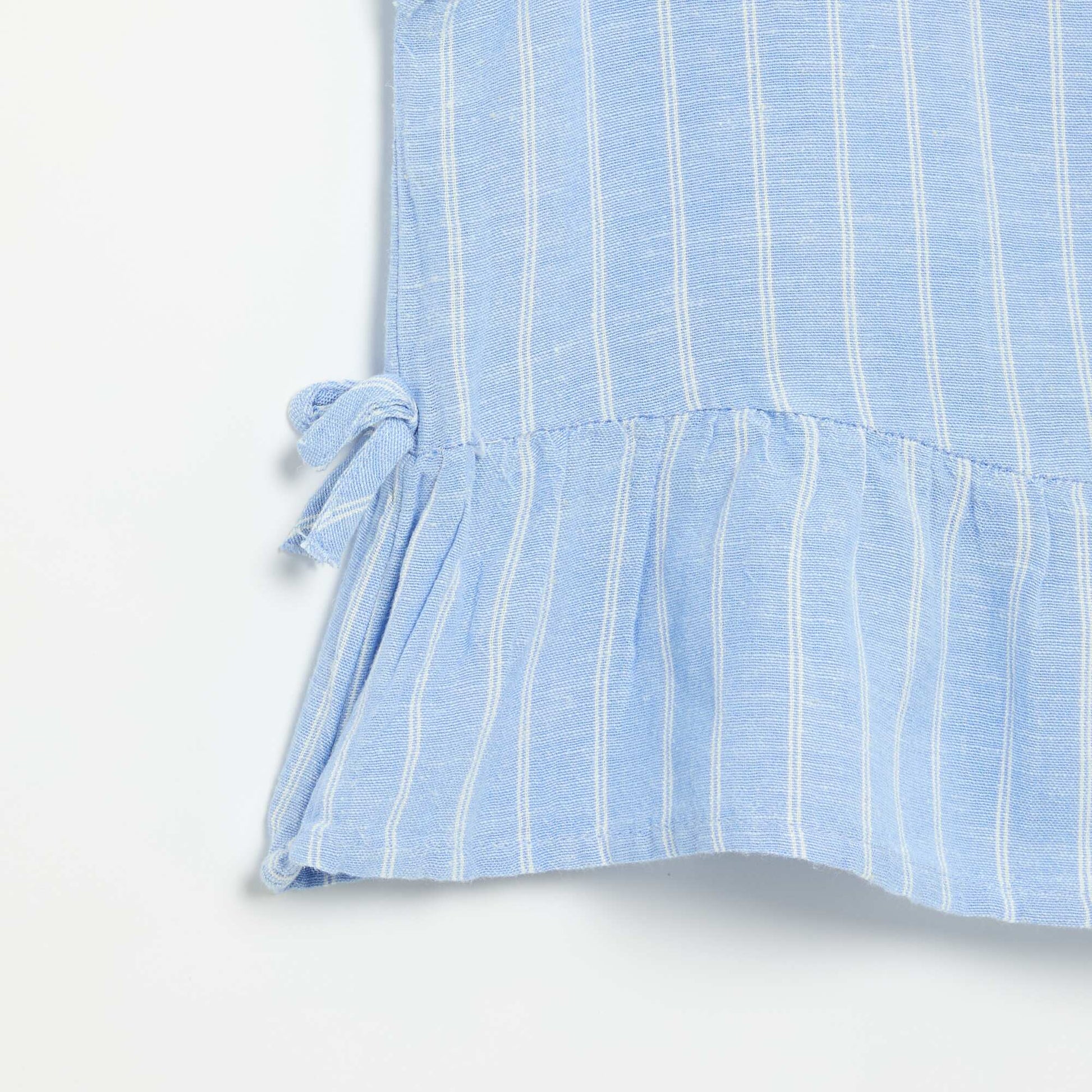 Striped blouse with fancy bows BLUE