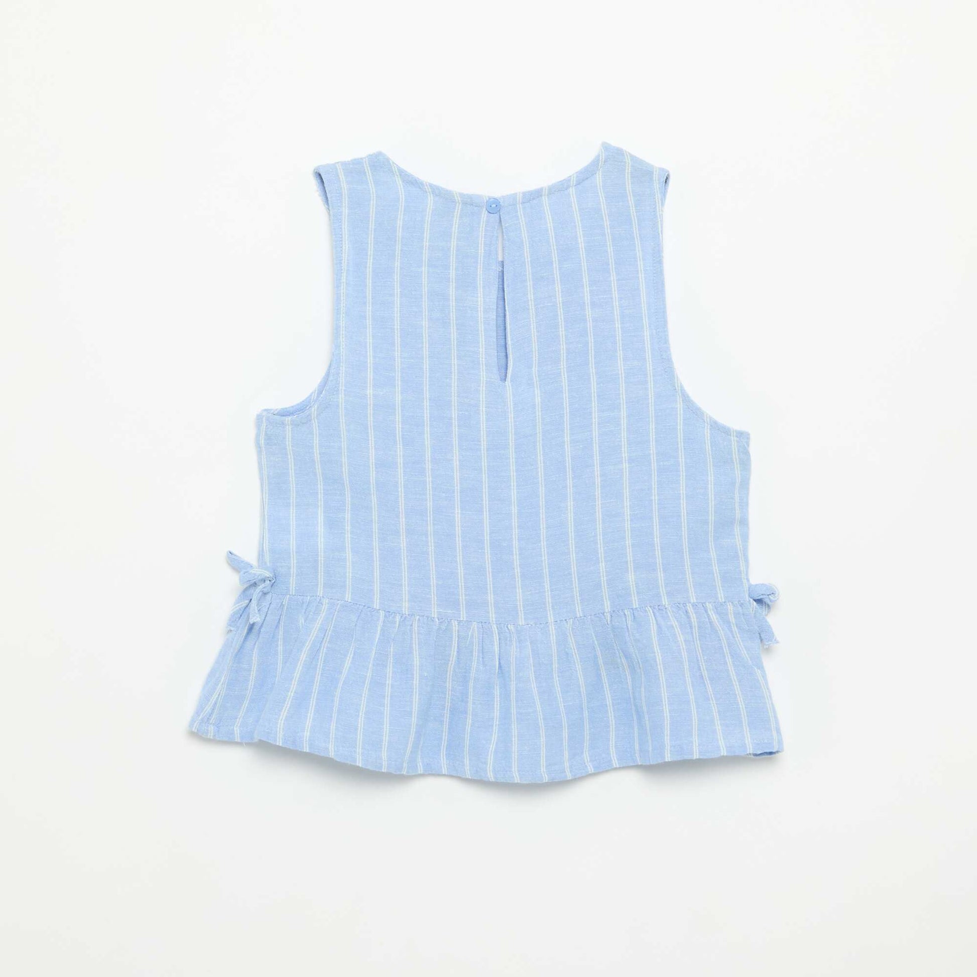 Striped blouse with fancy bows BLUE