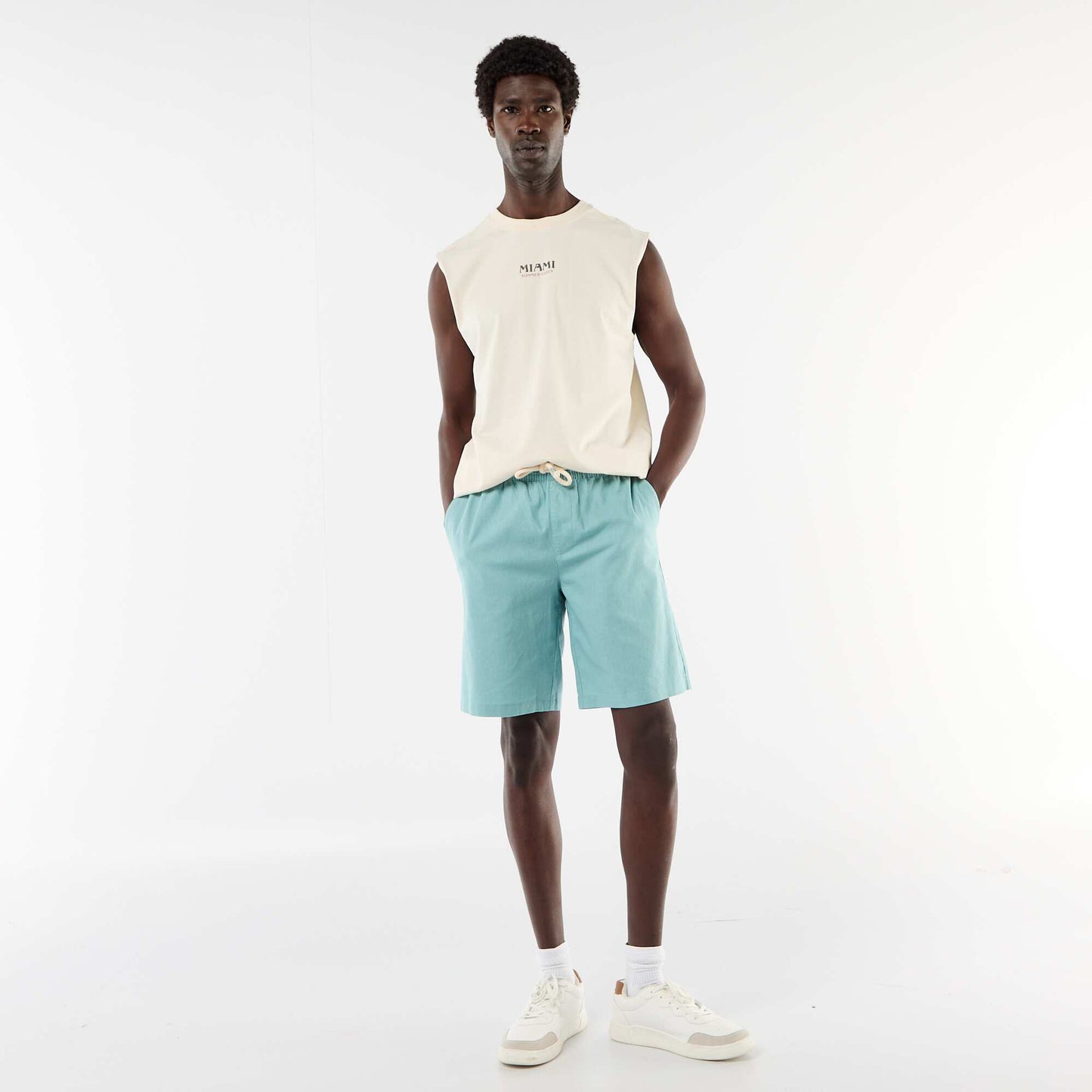 Reversible Print Tank Top WHITE