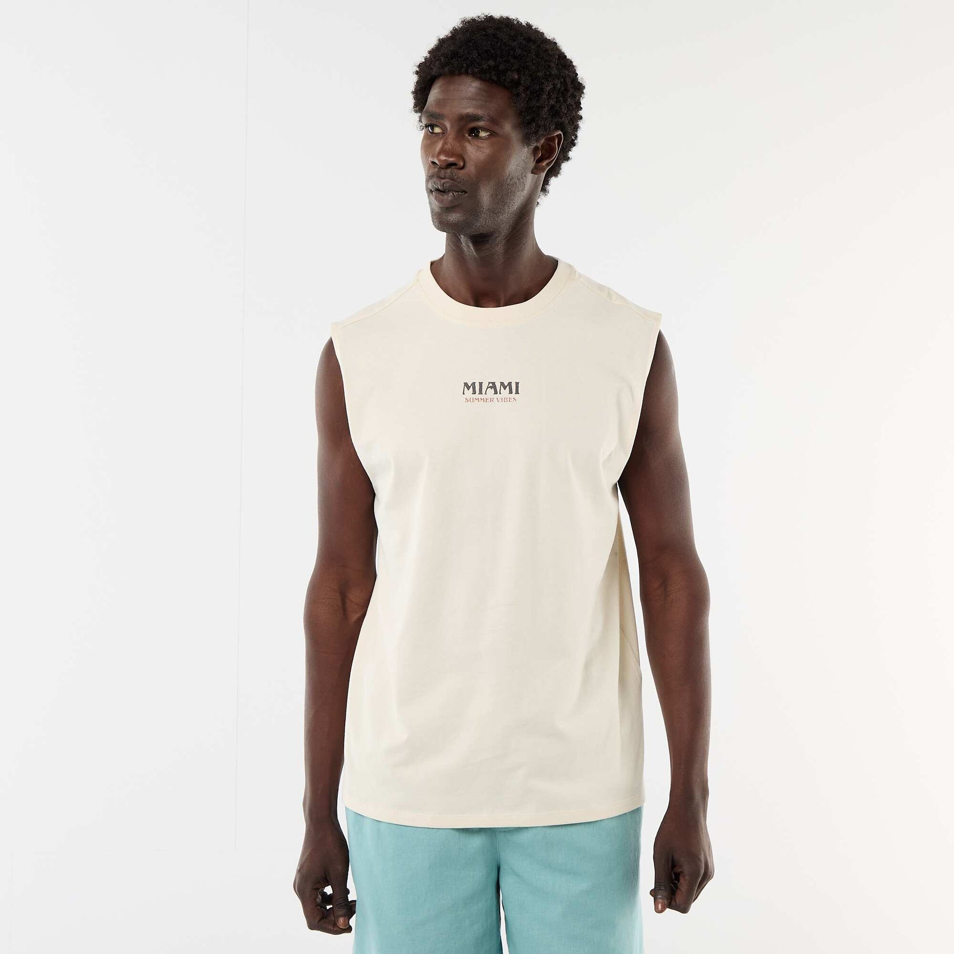 Reversible Print Tank Top WHITE
