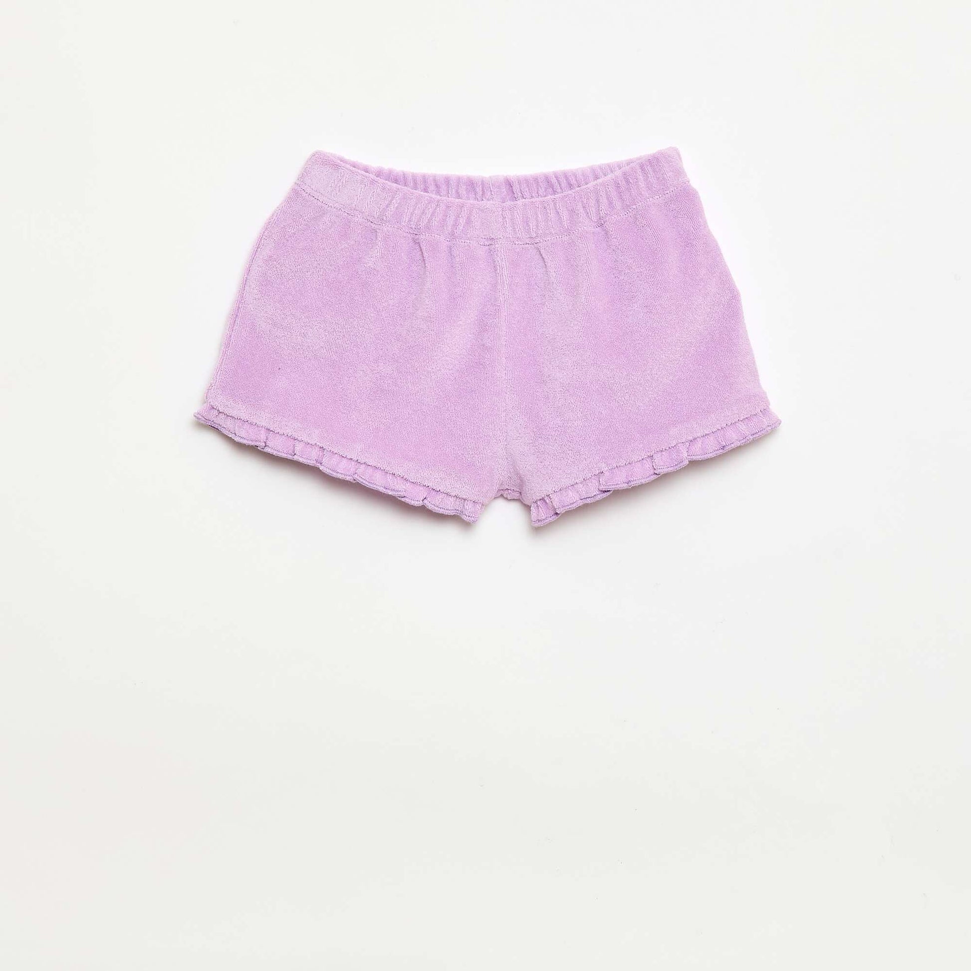 2-pack of plain ruffled terry shorts PURPLE