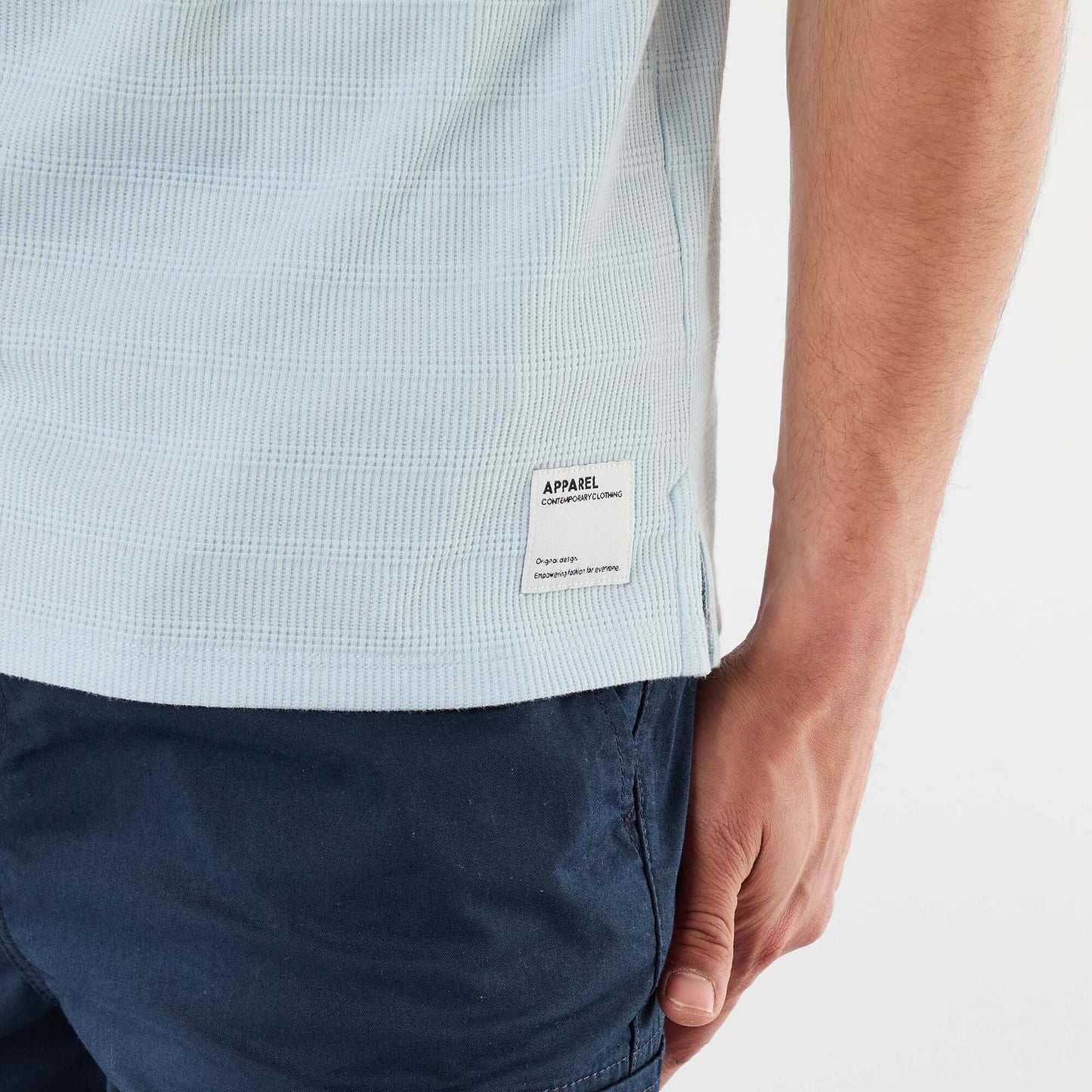 Short-Sleeve Cotton Piqué Polo Shirt BLUE
