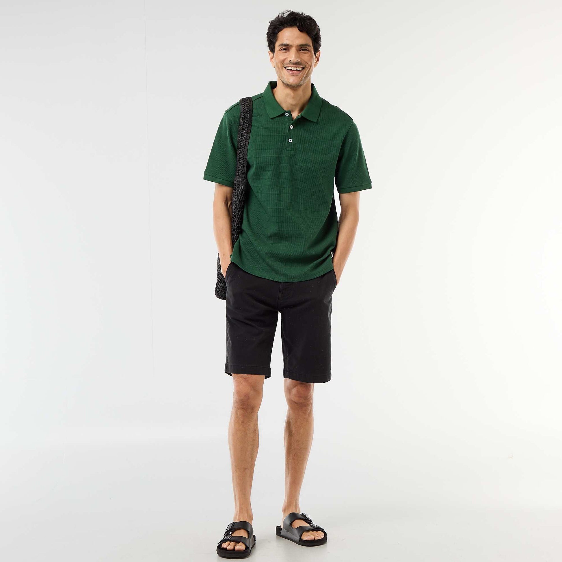 Short-Sleeve Cotton Piqué Polo Shirt GREEN
