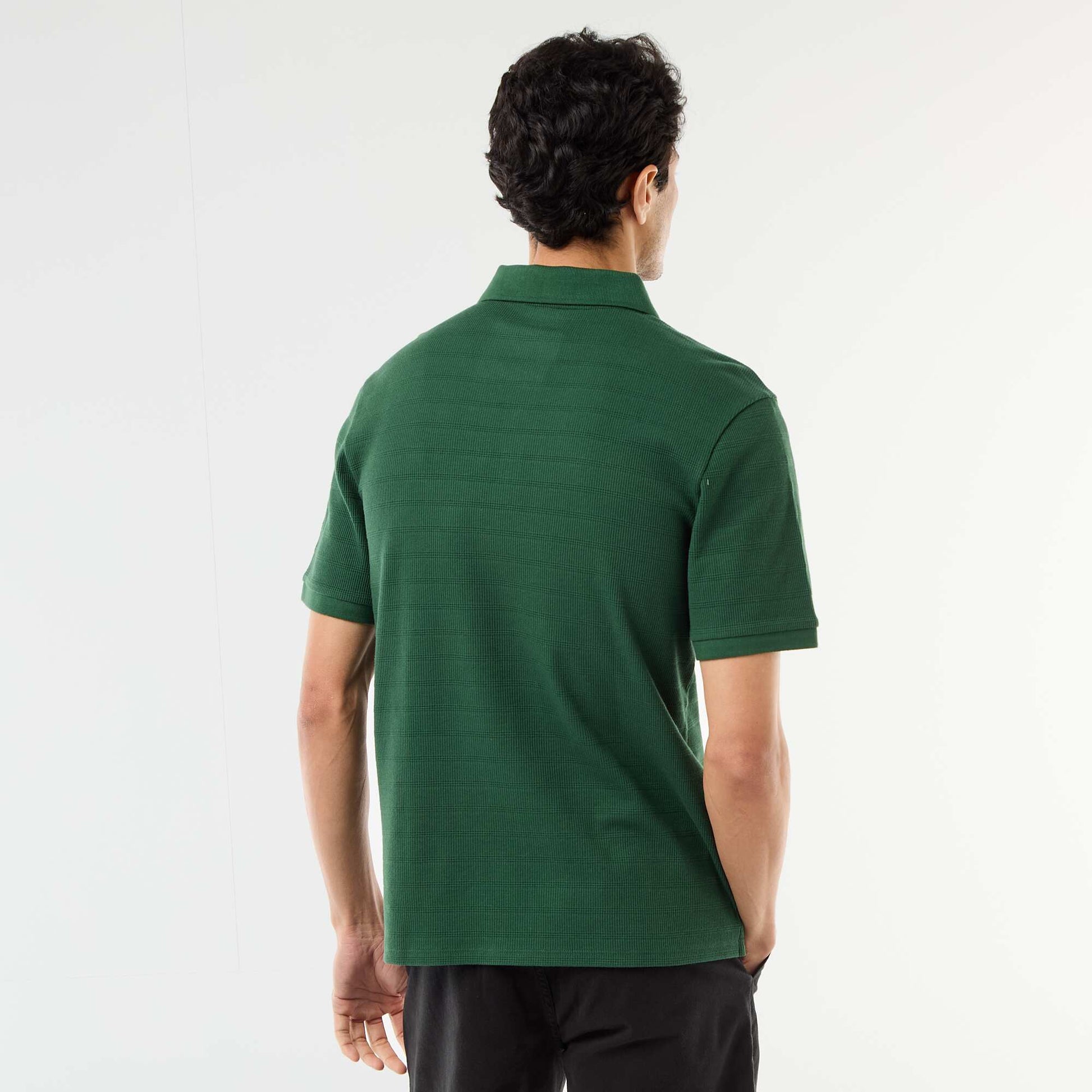 Short-Sleeve Cotton Piqué Polo Shirt GREEN