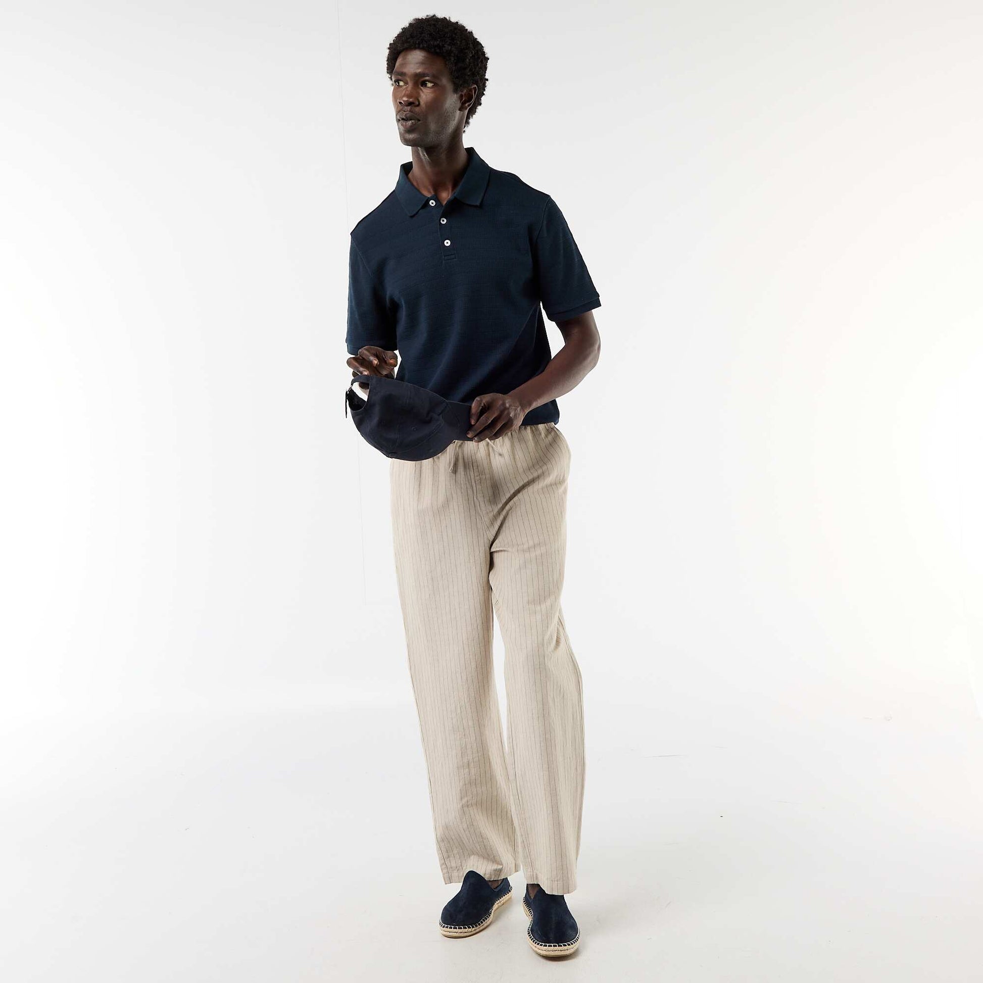 Short-Sleeve Cotton Piqué Polo Shirt BLUE